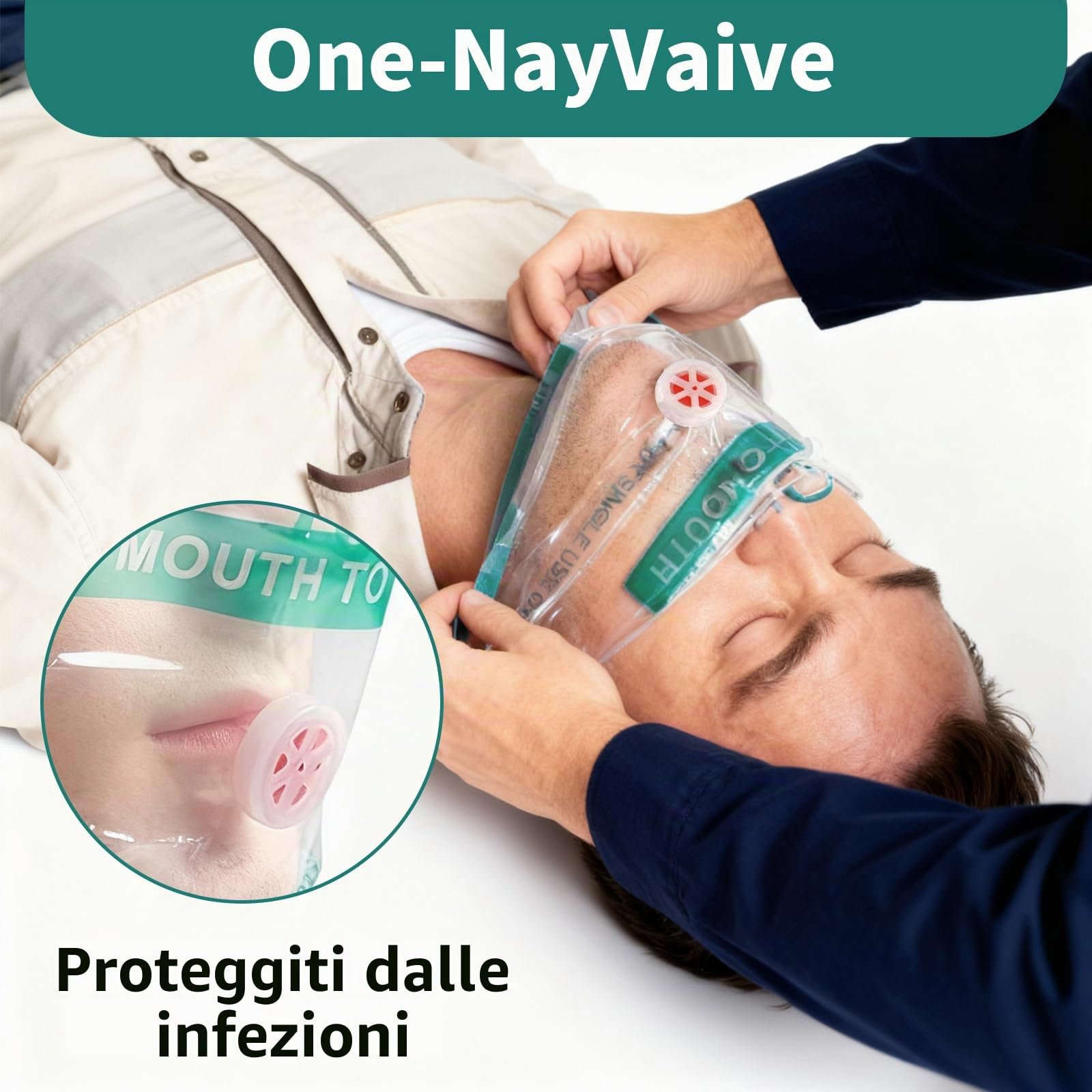 Set 8 Mascherine Respirazione Primo Soccorso, Maschera CPR Emergenza