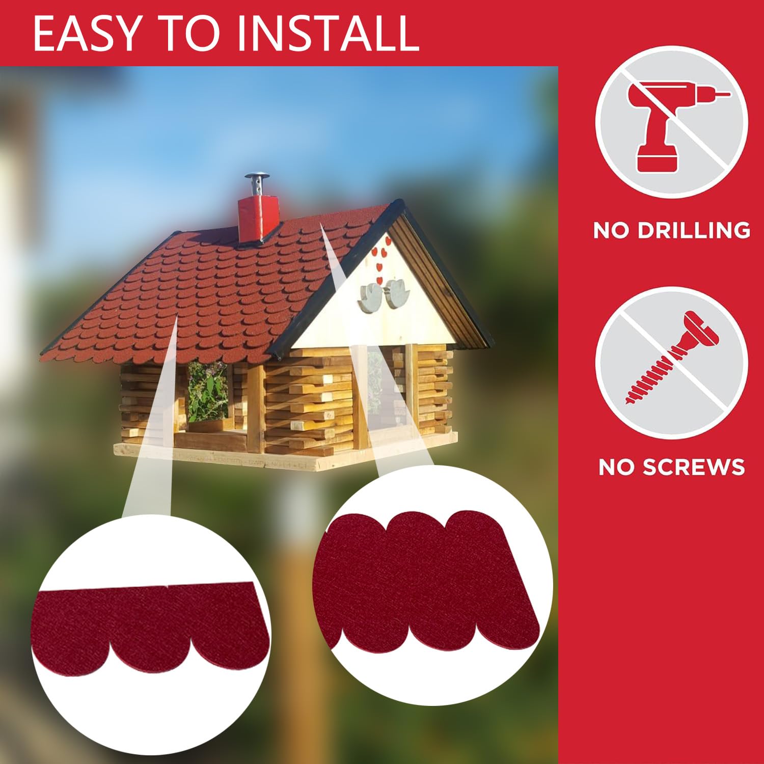 Dachpappe Für Vogelhaus - 32 Stück Selbstklebend Wasserdicht