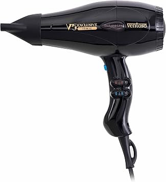 Ventoso V5 Exclusive Ionic Professional Hair Dryer and Blow Dryer Nero