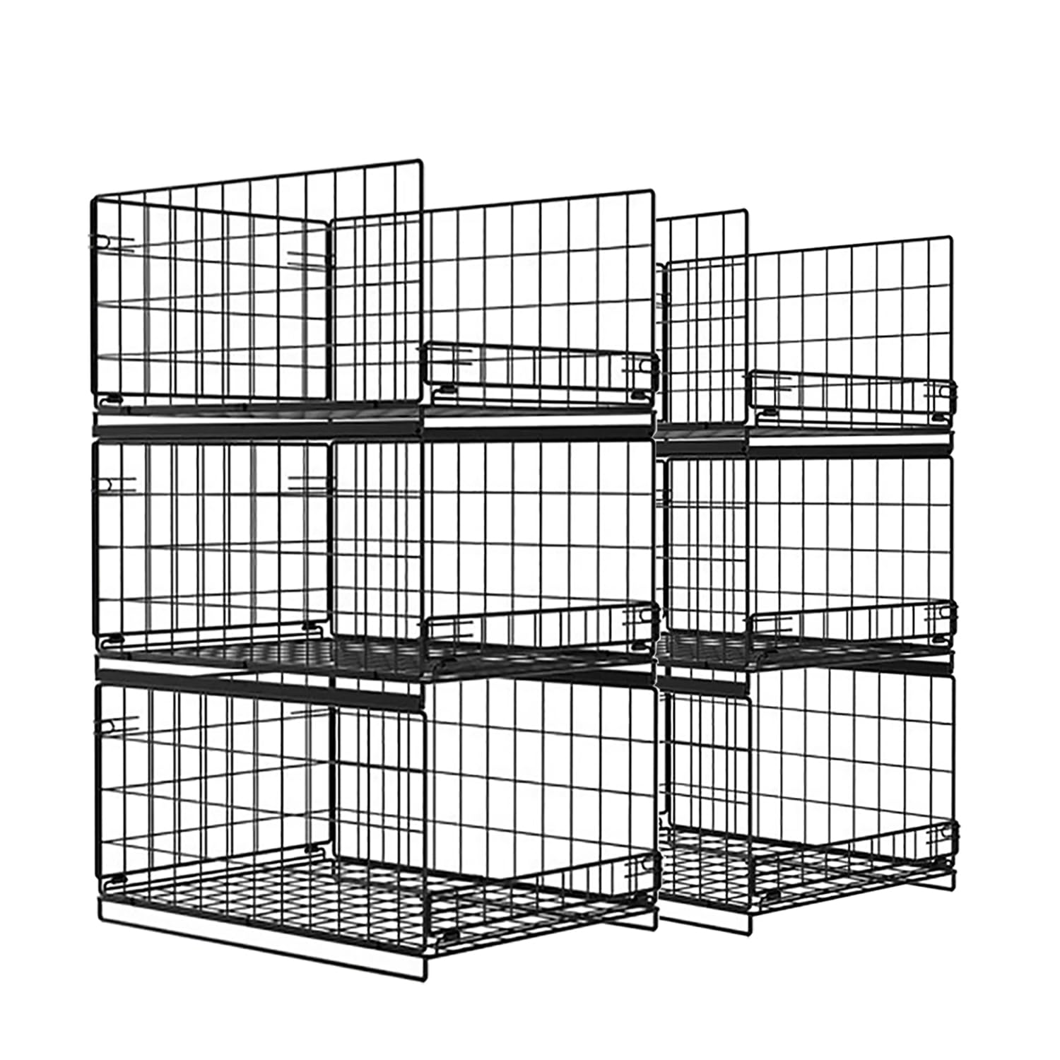 6 Stück Ordnungssystem Kleiderschrank，Schrank Organizer Kleiderschrank, Regal Metall Schrank Faltbare Aufbewahrung,Stapelbare Aufbewahrungsbehälter für Schrank für Garderobe,Wohnzimmer,Waschküche