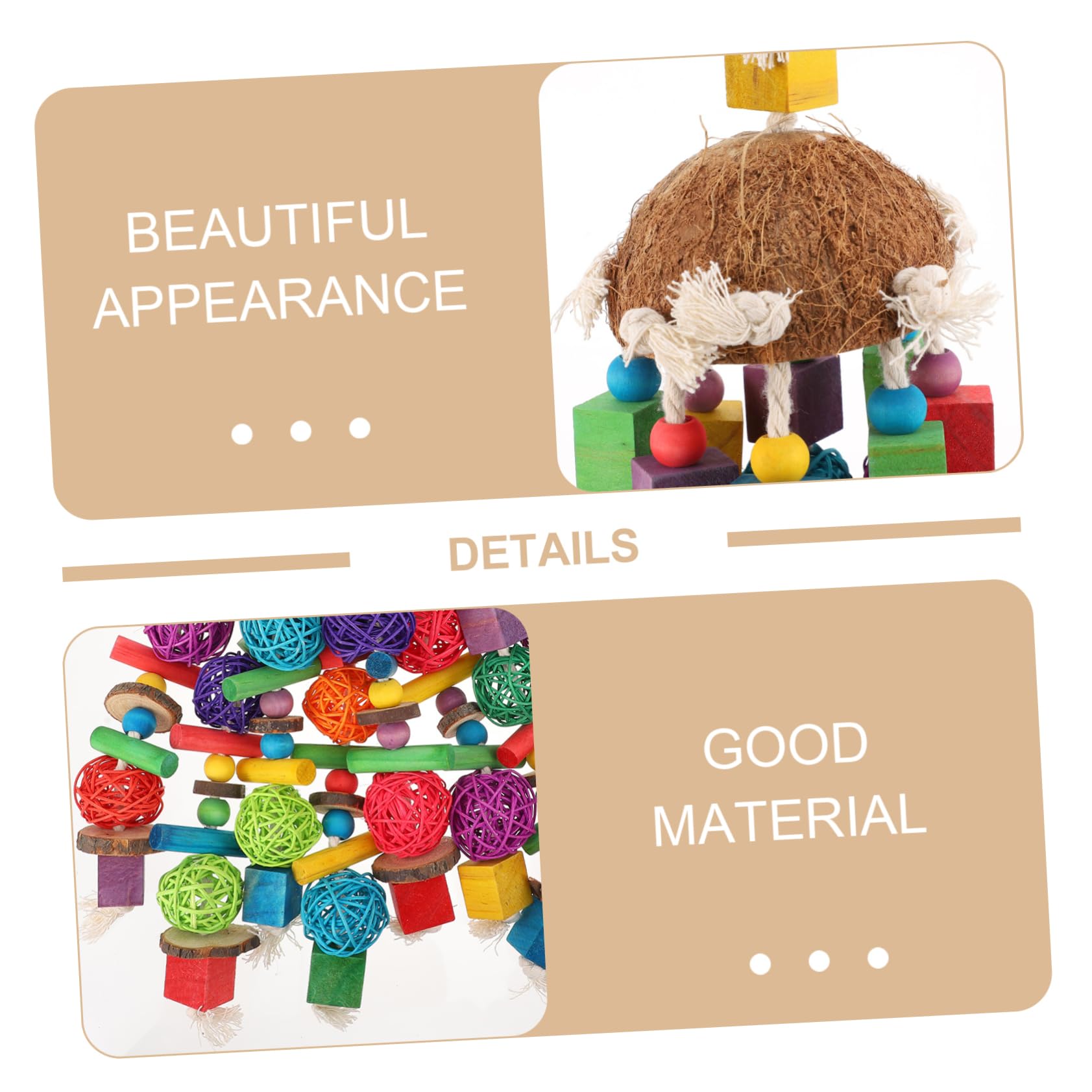 1piezas Juguete para Aves De Masticar Diseño y Divertido Juguete para Periquitos y Accesorios De Entretenimiento para Jaulas De Aves Material Seguro y