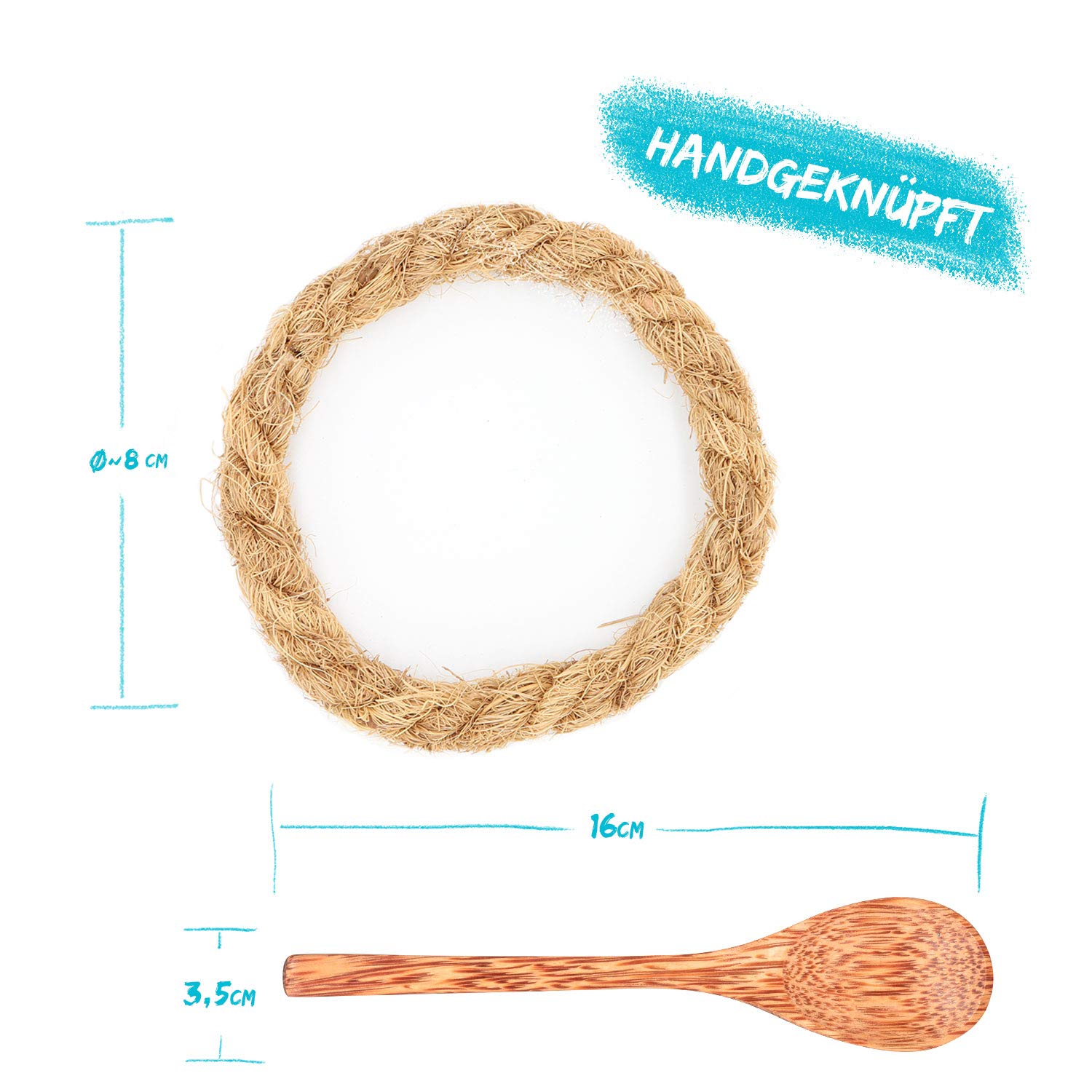 Set Di 2 Cucchiai Da Cucina In Legno Di Faggio | 30 Cm | Ecologici E Sostenibili | Non Graffiano Pentole