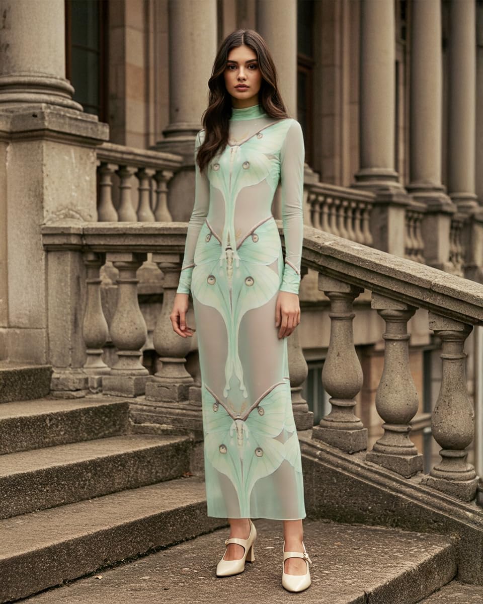 JW PEI Women's Moth Sheer Mesh Gown