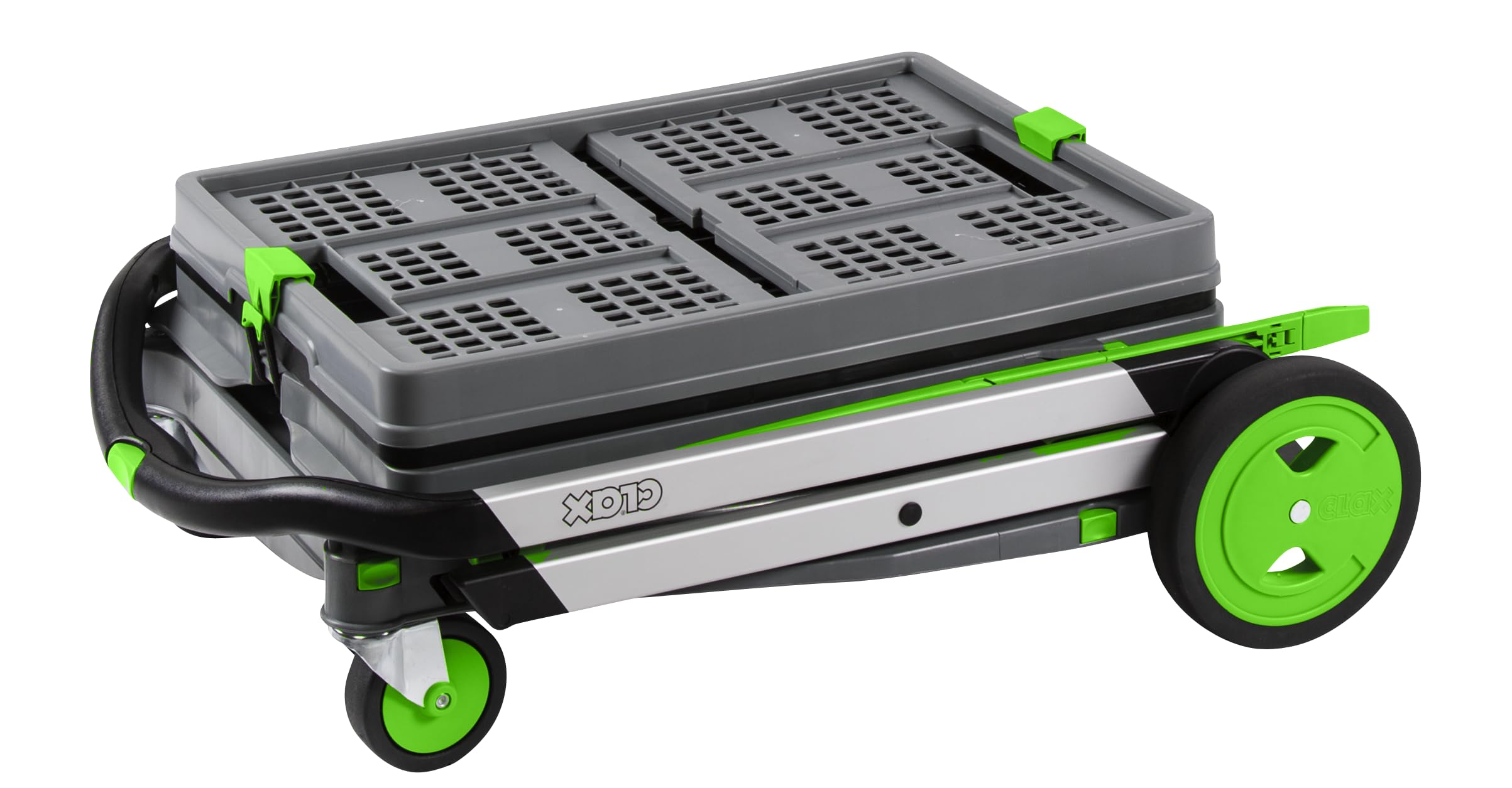 CLAX® Transport-Klappmobil (Original direkt vom Hersteller) | Materialtransporter | inklusive Klappbox | grün