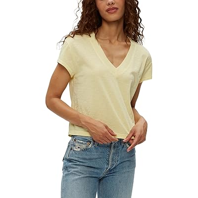 Michael Stars Harlan Cropped V Neck T Shirts Women