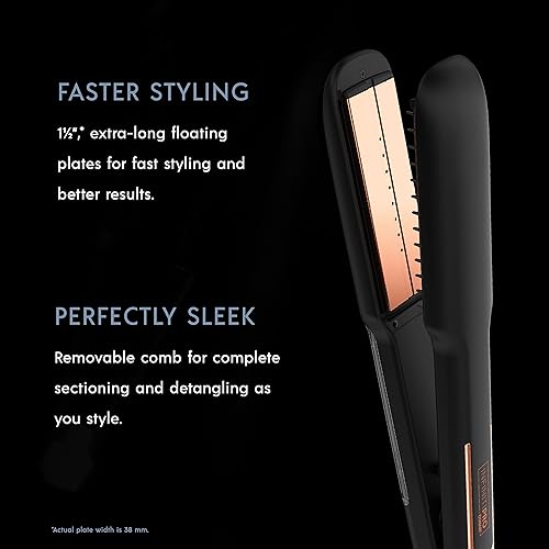 Miniatura 3 de INFINITIPRO by Conair Steam Therapy Plancha plana, plancha de pelo de 1 1/2 pulgadas