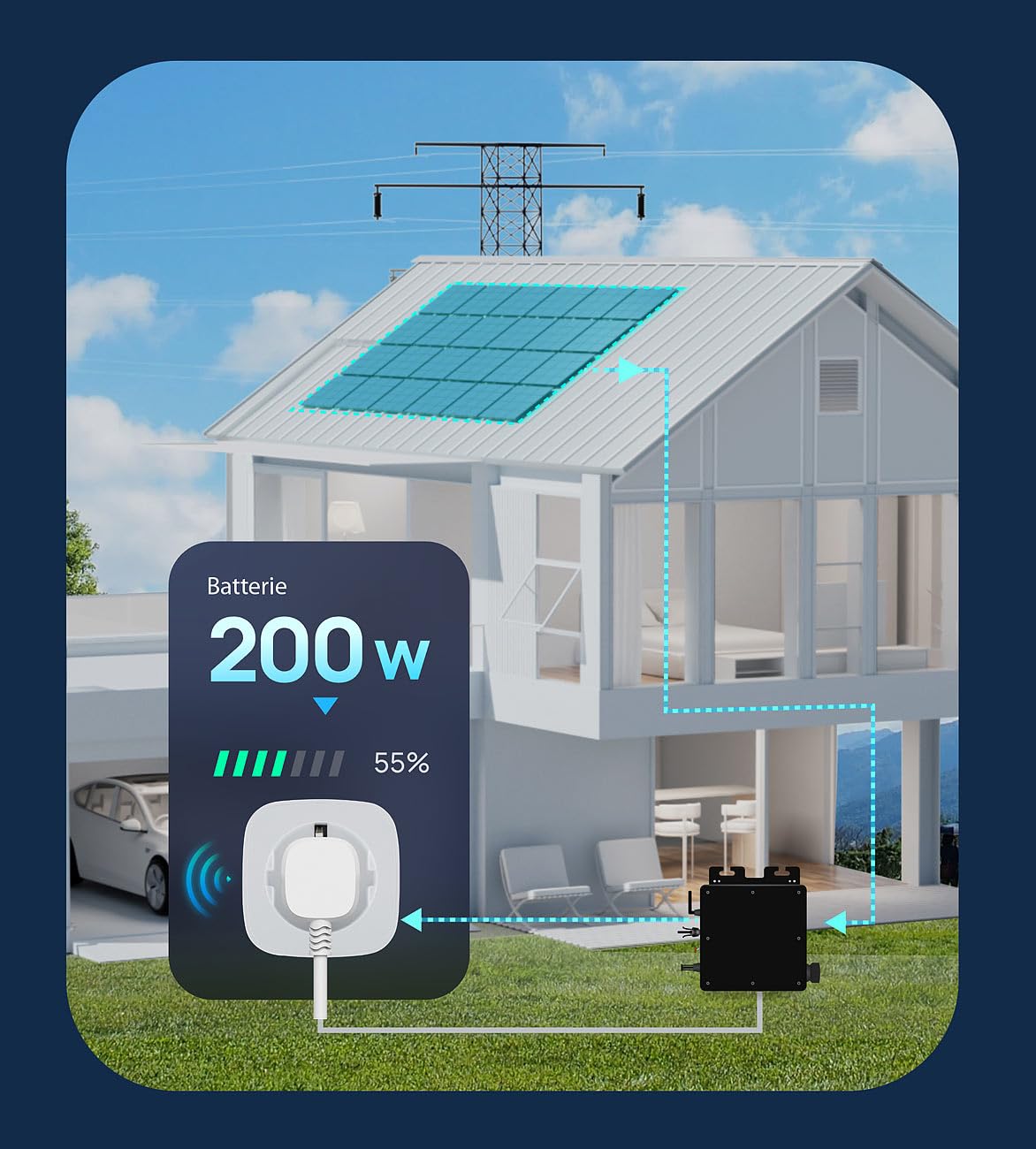 Luminea Home Control WLAN Steckdose TUYA: 4er-Set 2in1-WLAN-Steckdose, bidirektionale Strom-Messung, 16 A, App (Stromzähler WiFi, Smart Life, Solar)