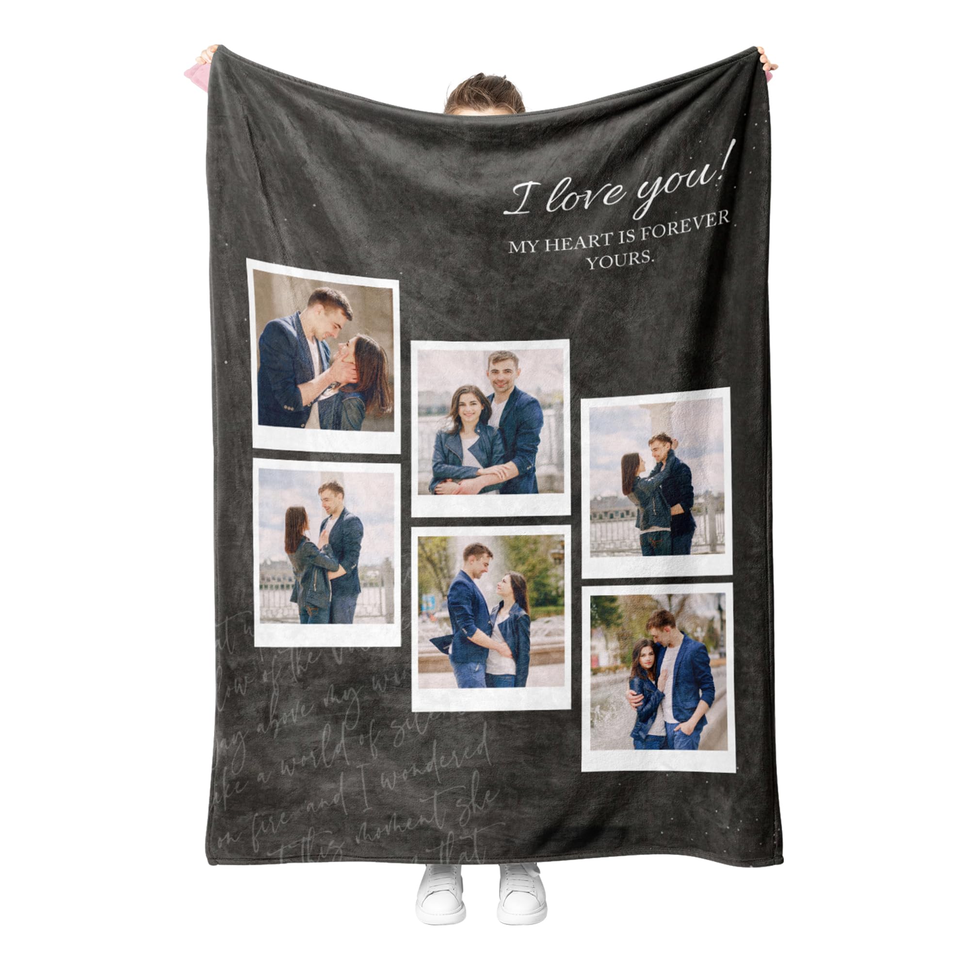 Print Maniacs Women's Photo 10-6 Personalized Photo Blanket With Text - Custom Gifts For Men, Family, Kids, Pets And Friends - Perfect For Birthdays And Mother's/Father's Day