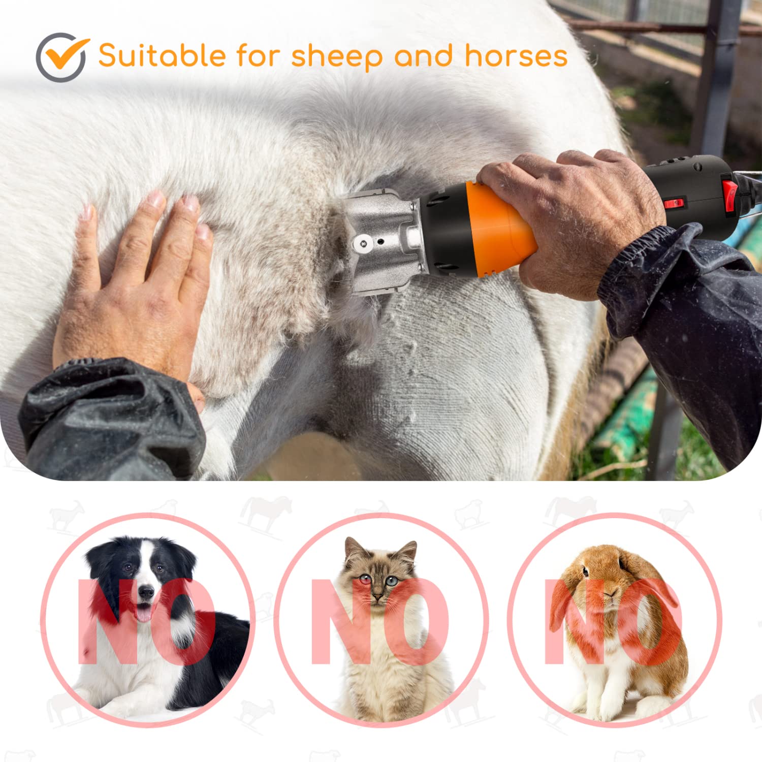 Nobleza 550W de Pelo Caballos máquina para esquiladora Caballo Cortar ovejas eléctrica cortadora Maquina Profesional Kit de Belleza de Ajuste de Seis velocidades