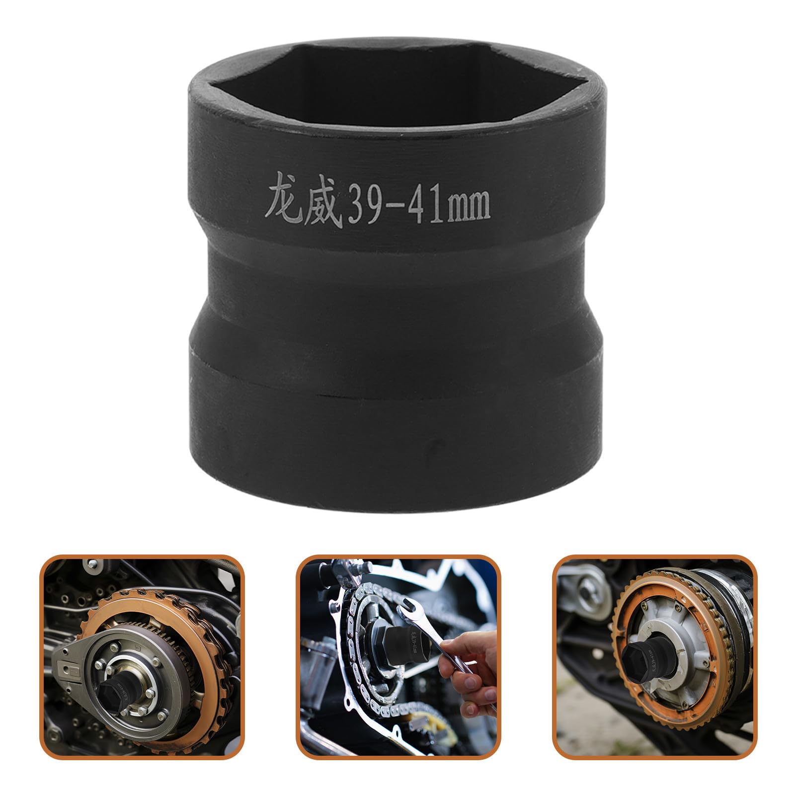 Juego de Vasos de Impacto para Reparación de Motocicleta, Acero Negro, Doble Cabeza, Diámetro 39-41mm, para Desmontar y Ajustar Tuercas en Espacios Estrechos