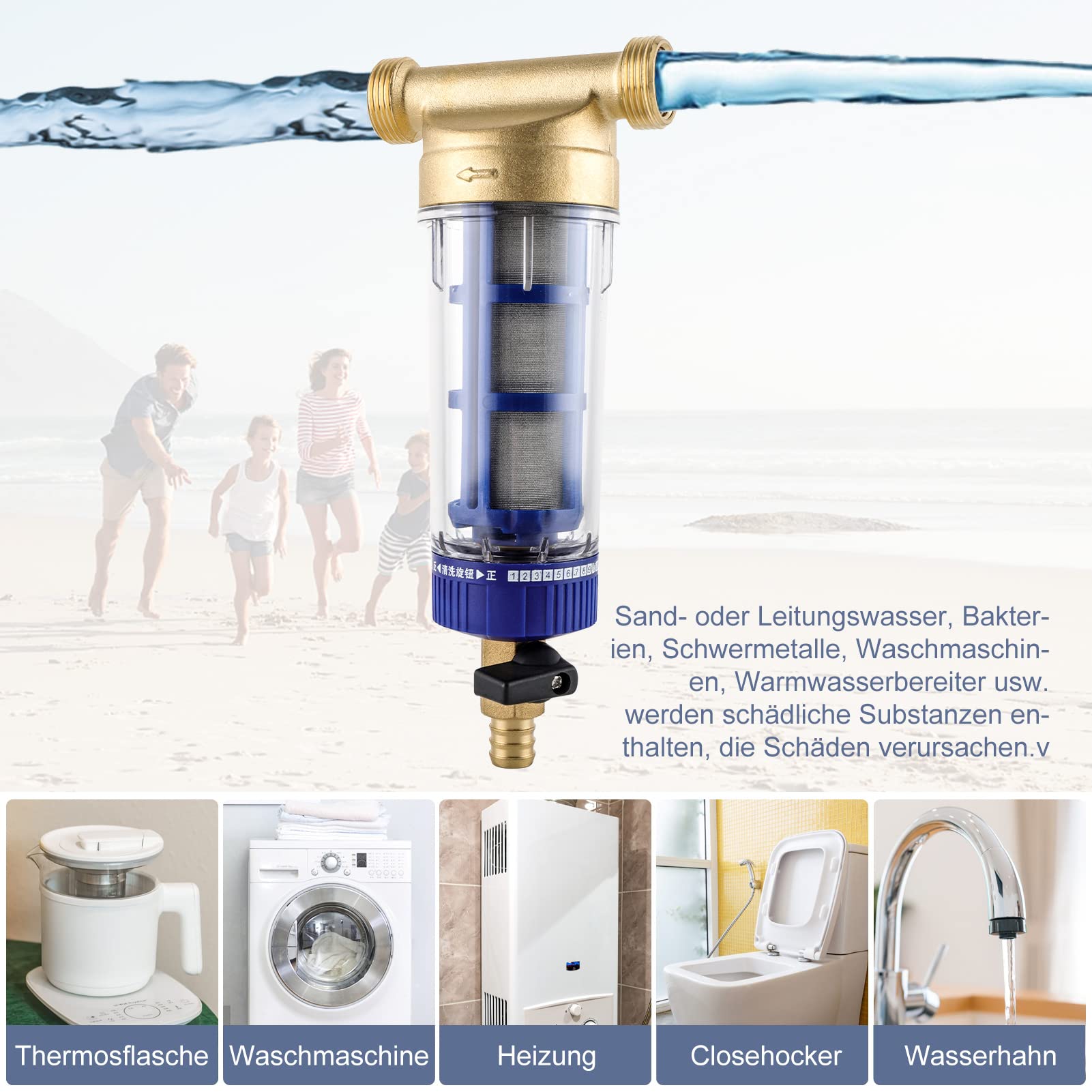 KingSaid Filtro de agua para manguera de pozo, filtro de sedimentos