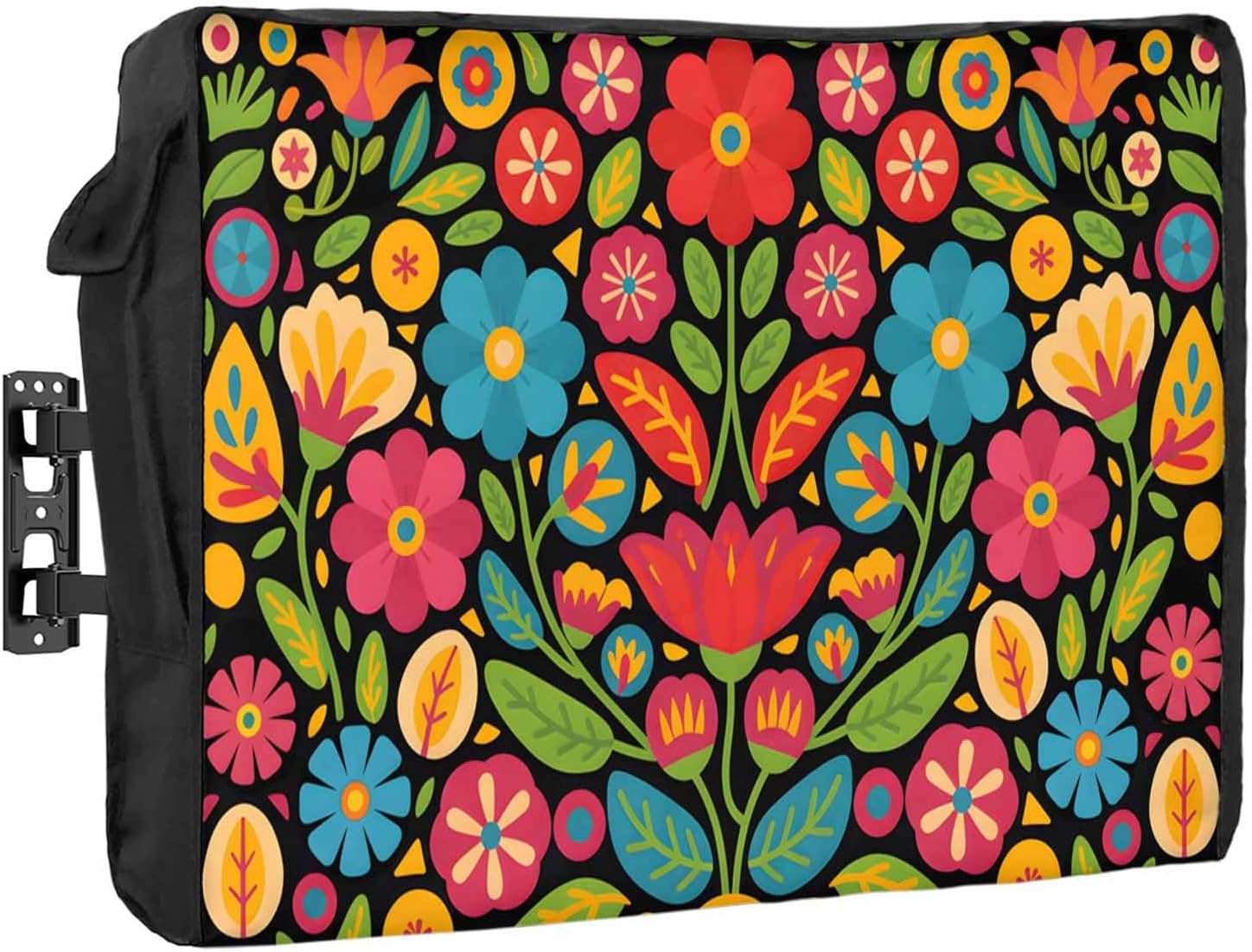 Outdoor TV Cover 50 Inch Sunny Sandy Beach TV Enclosure Palm Trees TV Covers for Outside TV Display Screen Protector with Remote Control Pocket Home Decor