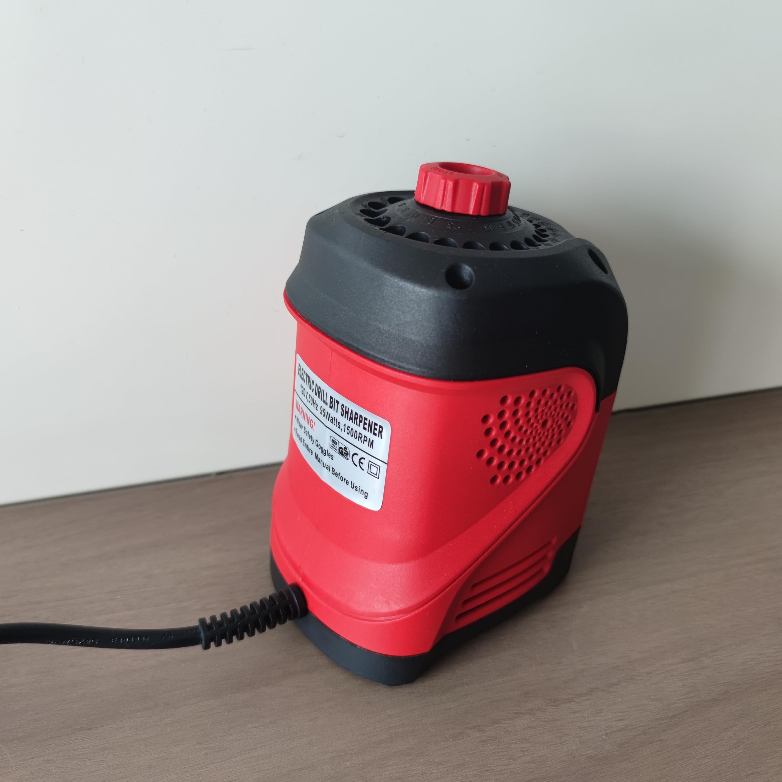 Afilador de brocas eléctrico de 95 W para brocas de 3 mm a 12 mm, afilado de 118° con taladro eléctrico