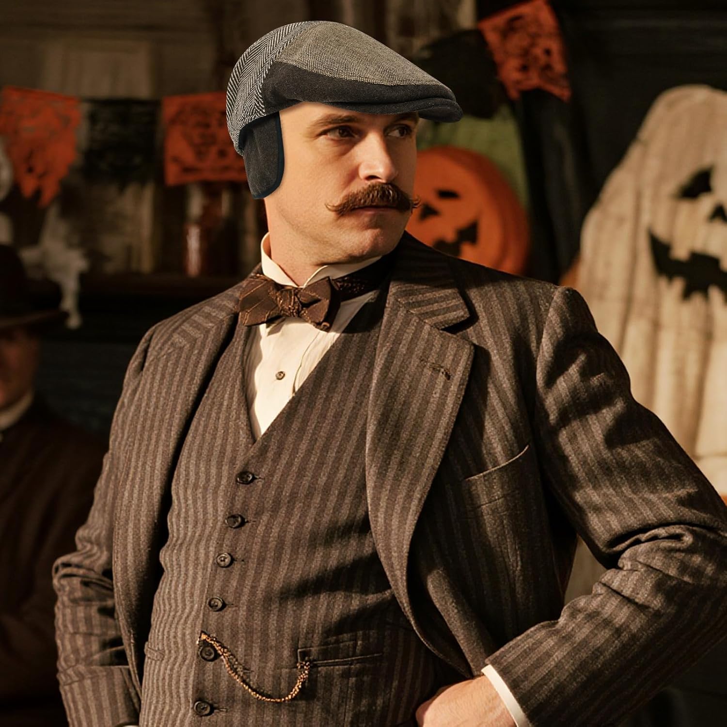 DOCILA Newsboy Cap for Men with Earflap British Plaid Tartan Flat Ivy Hat 1920s Costume Golfing Fishing Driving Cabbie Beret - Image 4