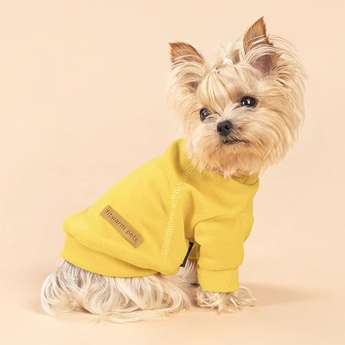 Miniatura 7 de Fitwarm Paquete de 3 suéteres clásicos de forro polar para perro, sudadera de cuello alto, ropa de invierno para perros pequeños, niños y niñas,