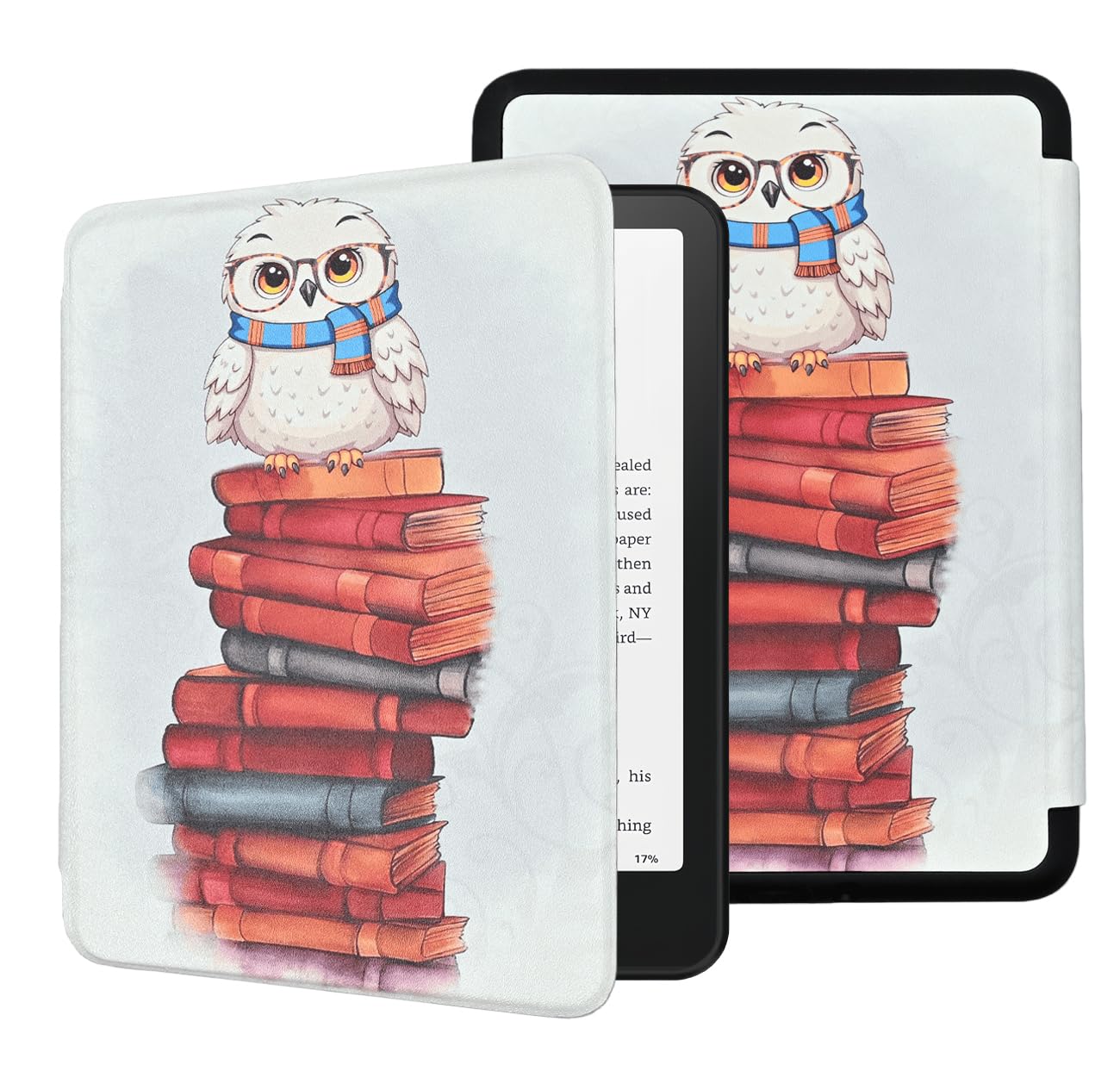 YHB Case for 6.8" Kindle Paperwhite (11th Generation-2021) and Kindle Paperwhite Signature Edition, Slim PU Leather Folio Stand Shell Shockproof TPU Back Cover,Magical Cute Owl-picture-23