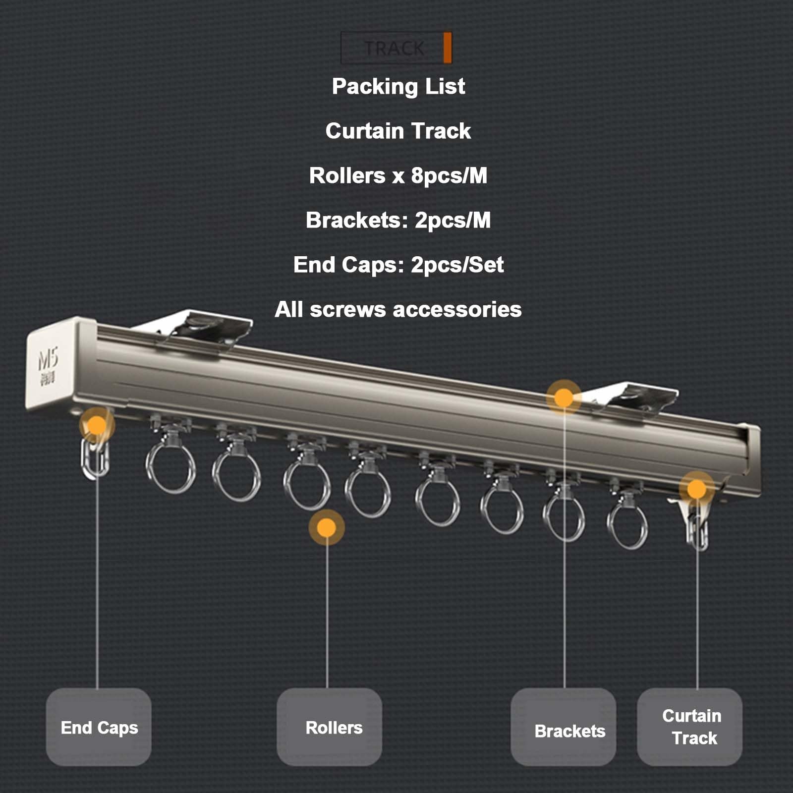 Heavy Du Metal ain Track 16M Wall Mounted ain Rod per BayShower PrivacyIncludes ain Accessori Perfetto per la decorazione della casa.