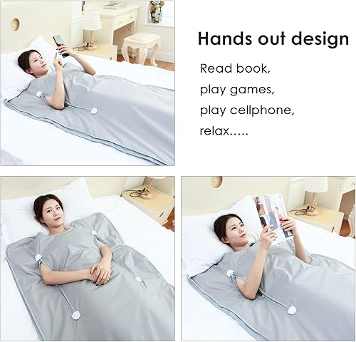 Miniatura 7 de Manta de sauna infrarroja  Manta de sauna con control remoto para desintoxicación, manta de sauna infrarroja portátil para relajación en el hogar,