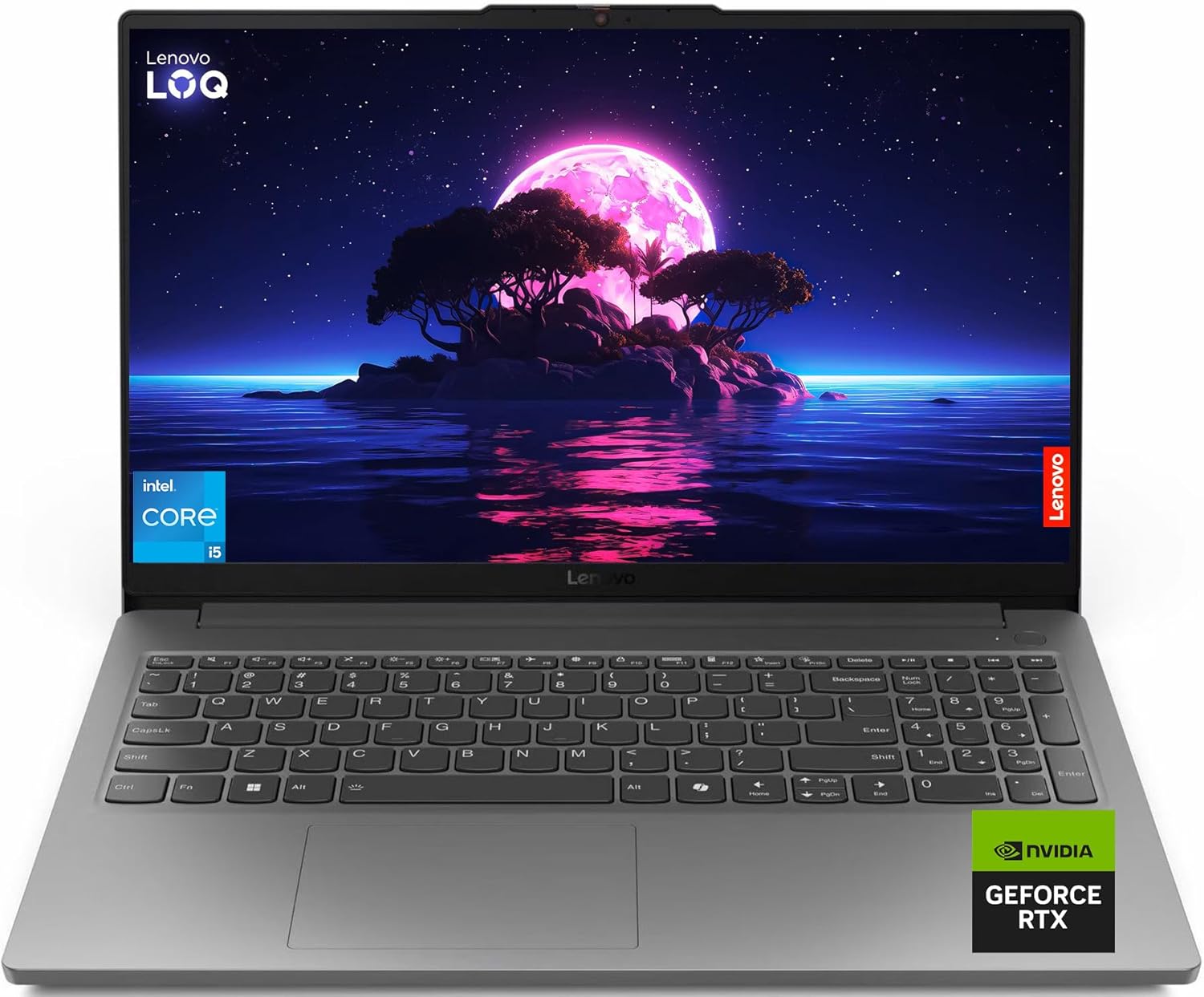 Lenovo LOQ Essential 15.6" FHD 144Hz Gaming Laptop, Intel Core i5-12450HX (8 Cores, 12 Threads), 16GB DDR5, 512GB SSD, GeForce RTX 2050, HDMI, Wi-Fi 6, Bluetooth, Card Reader, Windows 11, Luna Grey