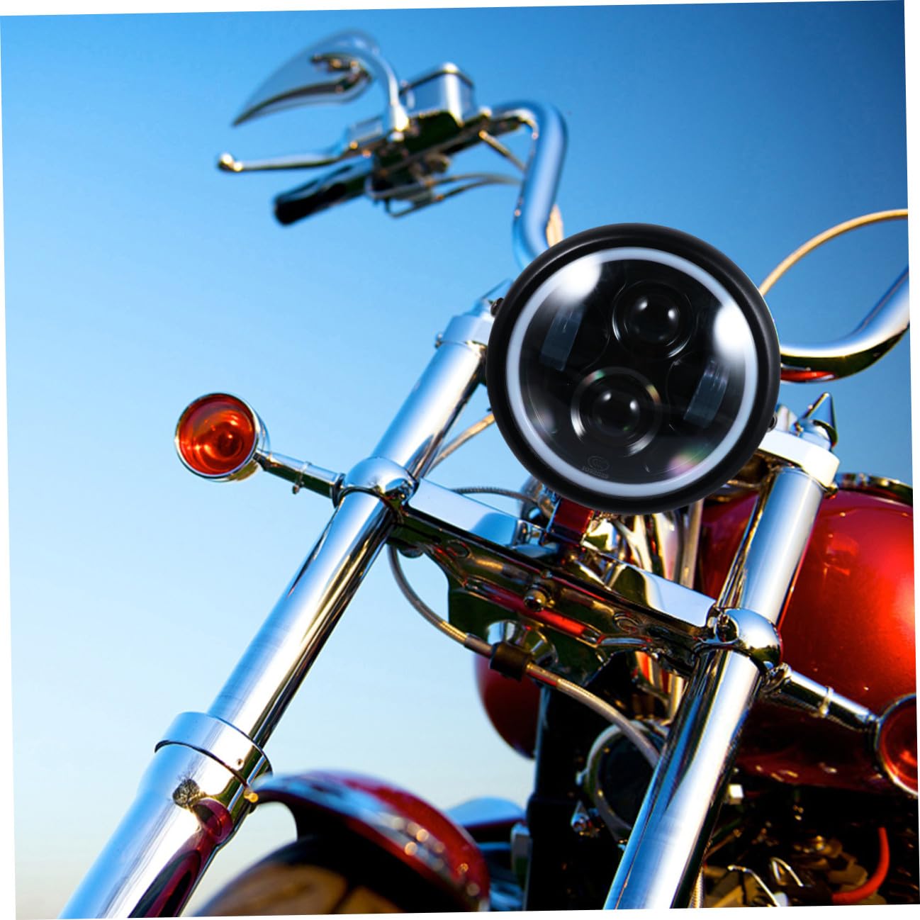 CALLARON Faro LED per Motocicletta Retro Vintage Proiettore a Led, Luce di Guida Notturna Resistente ad Ambienti Difficili, per Moto Cg125 Gn125, Luce da Lavoro Esterna ad Alta Durabilità
