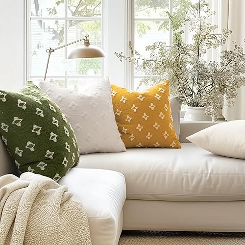 Miniatura 4 de MIULEE - Juego de 2 fundas de almohada decorativas para funda de cojín de jacquard de rombos, funda de cuadros suaves para sofá, cama, dormitorio y