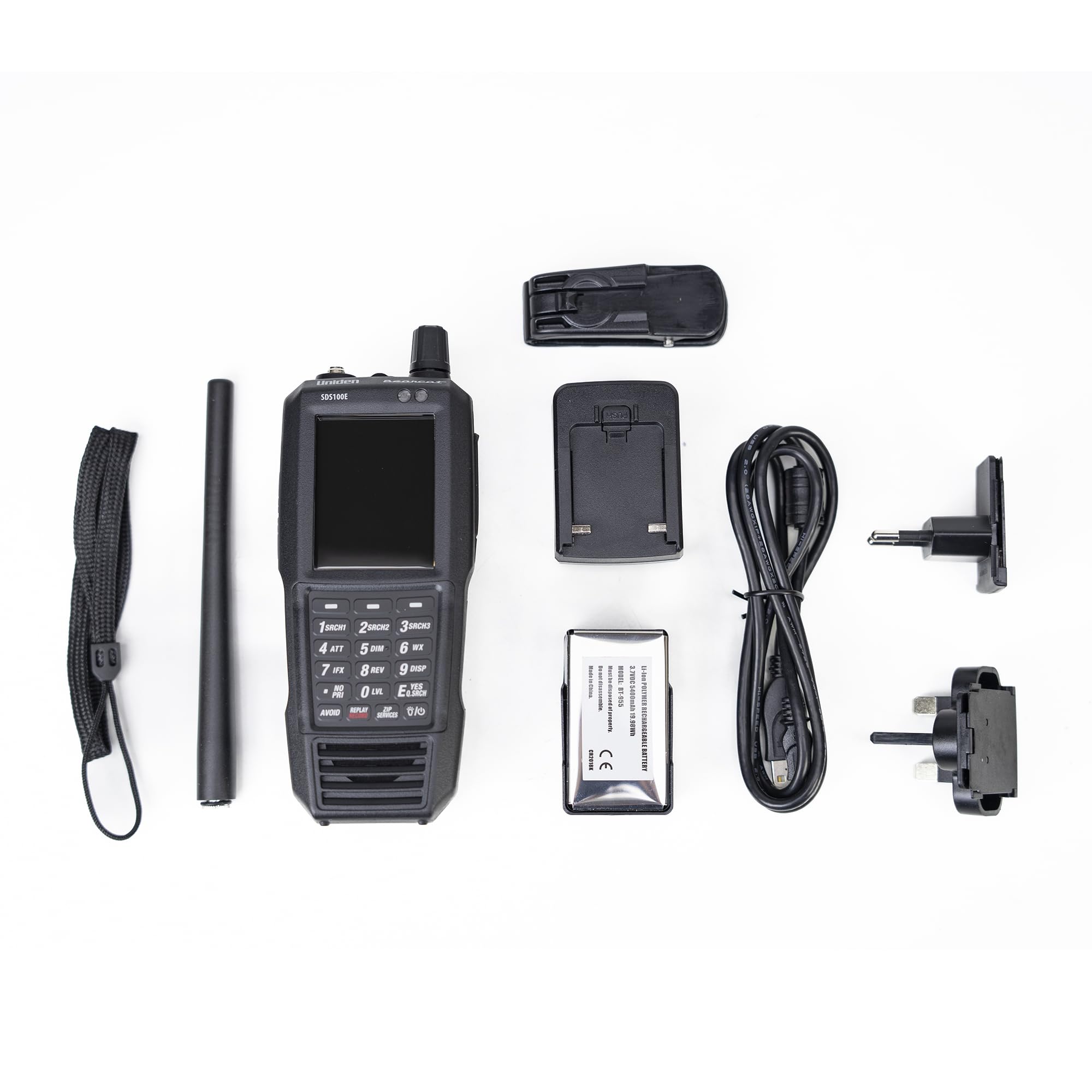 SDS-100E Uniden escáner portátil 25-512 MHz, 758-960 MHz y 1240-1300 MHz Am, FM, NFM, WFM o FMB y Digital