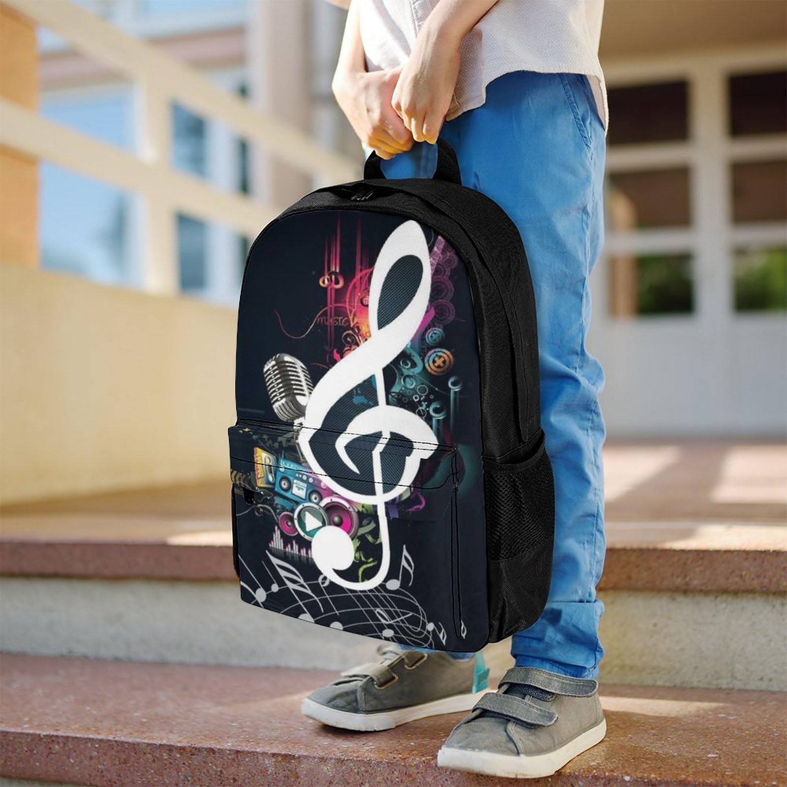 Tagesrucksack, Notenmusik-Rucksack, Rucksack mit Taschen für Wandern, Camping, Reisen