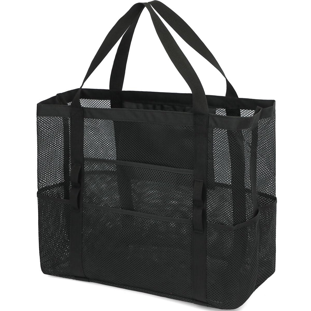 Fammart Mesh Beach Bag, Large Beach Tote with Zipper Pocket, Toys Pool Bag for Family Travel Vacation Cruise Essentials