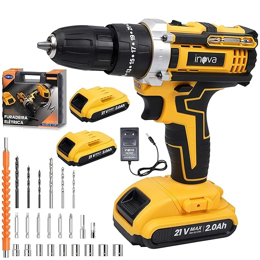 Kit Parafusadeira e Furadeira Sem Fio 21V