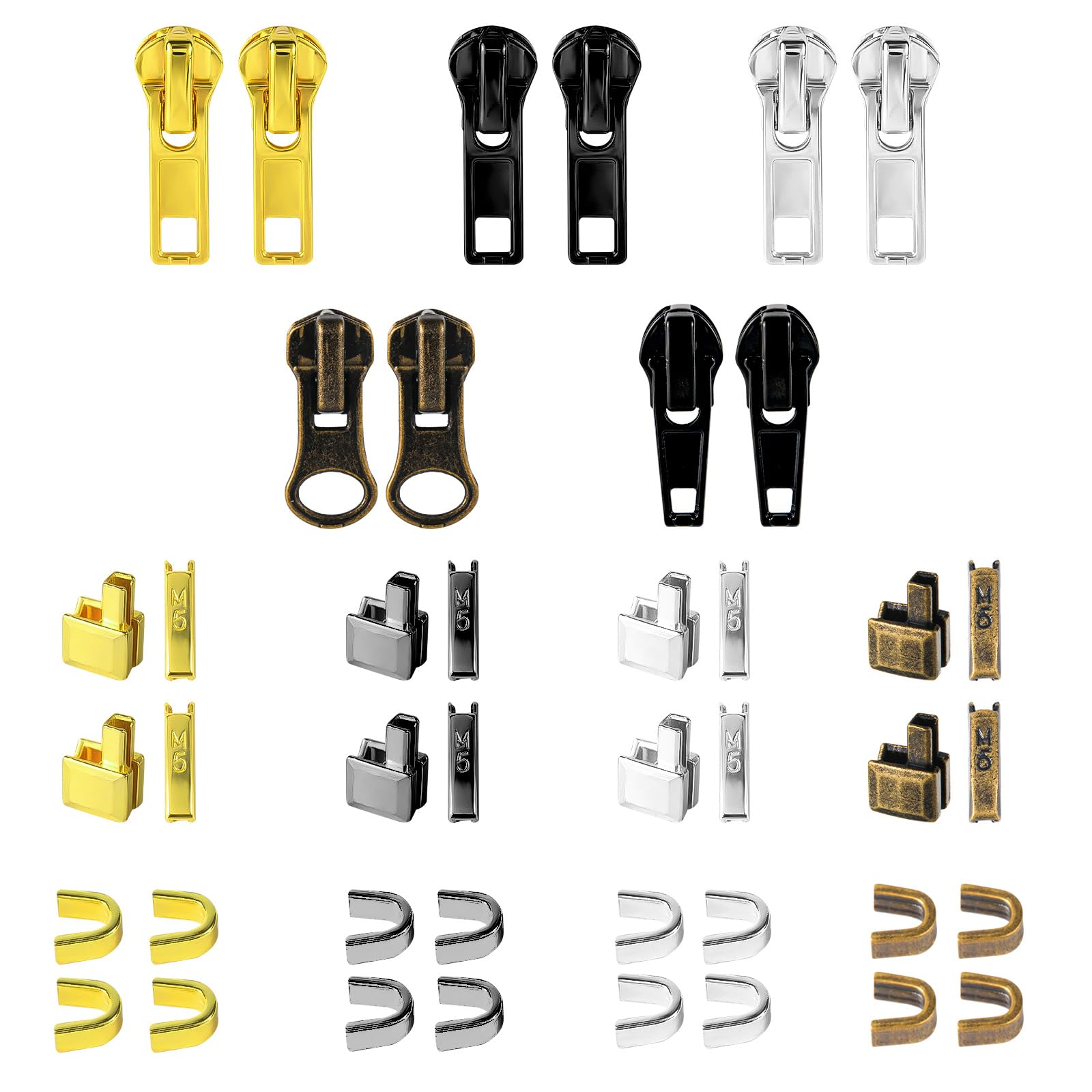 ECYC Ltd Lot De 50 Curseurs De Fermeture éclair #5 Pour Réparation De