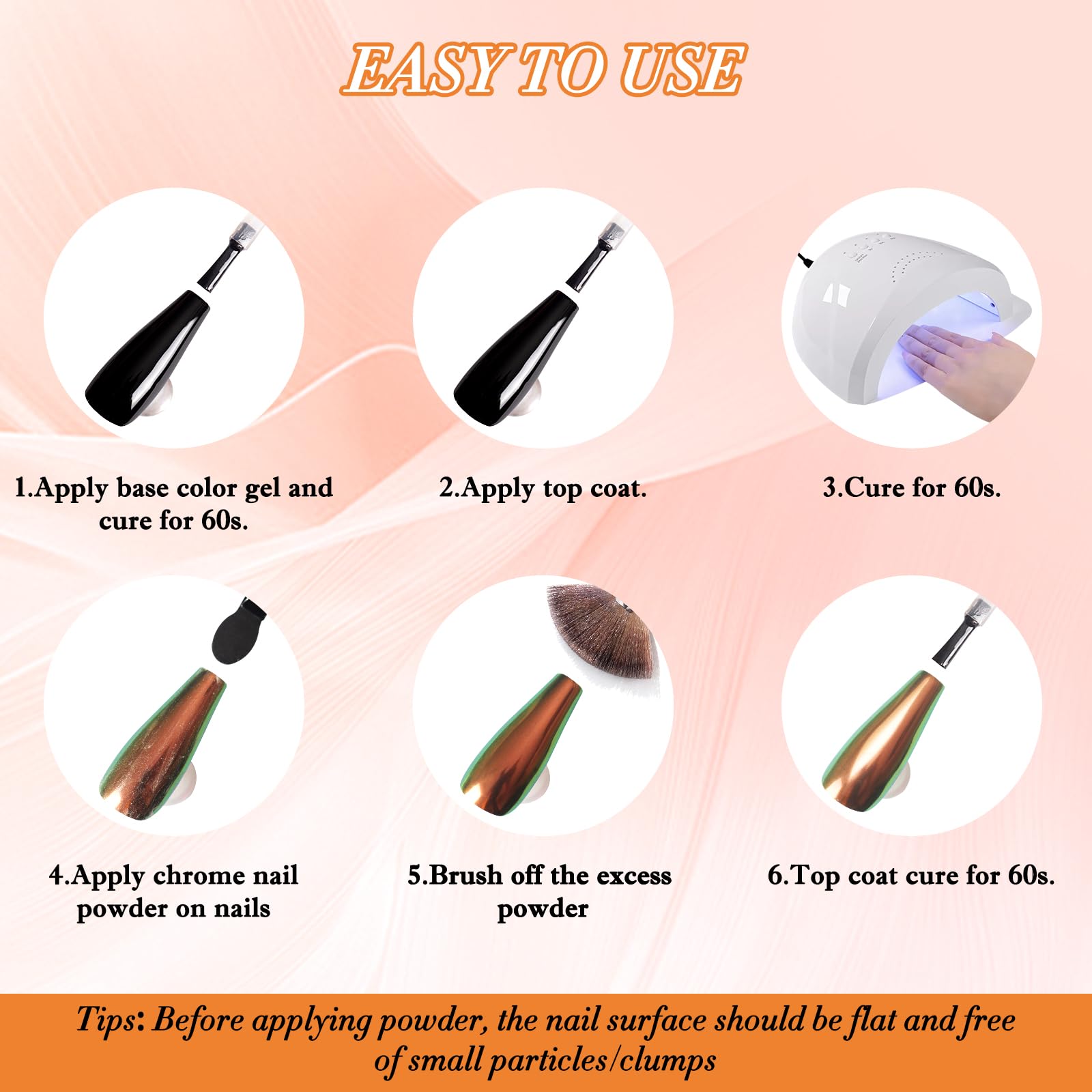 FNNZ Unicorn Chrome Nail Powder, Aurora Unichrome Mermaid Aurora Pigment Pearlescent Nail Art Glitter Dust Decoration for Home DIY Salon Manicure -