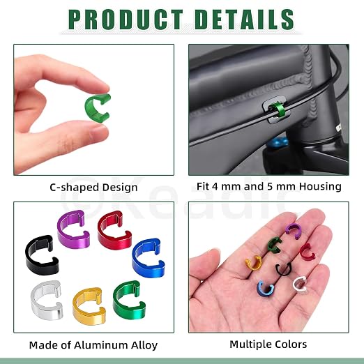 Keadic Clips C para Cables de Bicicleta 42 Piezas Multicolor miniatura 3