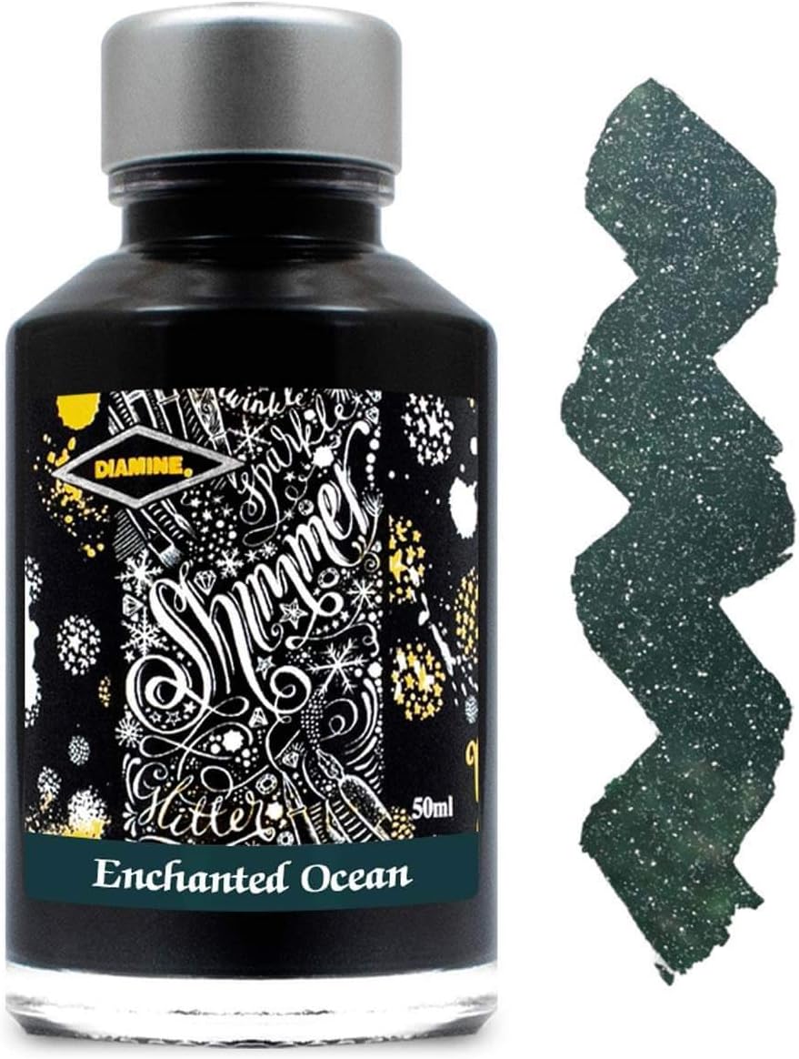 Diamine Fountain Pen Bottled Ink, 50ml - Shimmering Enchanted Ocean