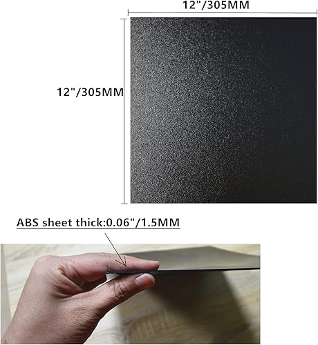 Miniatura 6 de ZHluja Hojas de plástico ABS negro 0060 pulgadas de grosor 12 x 12 pulgadas paquete de 6 para corte láser y moldeables