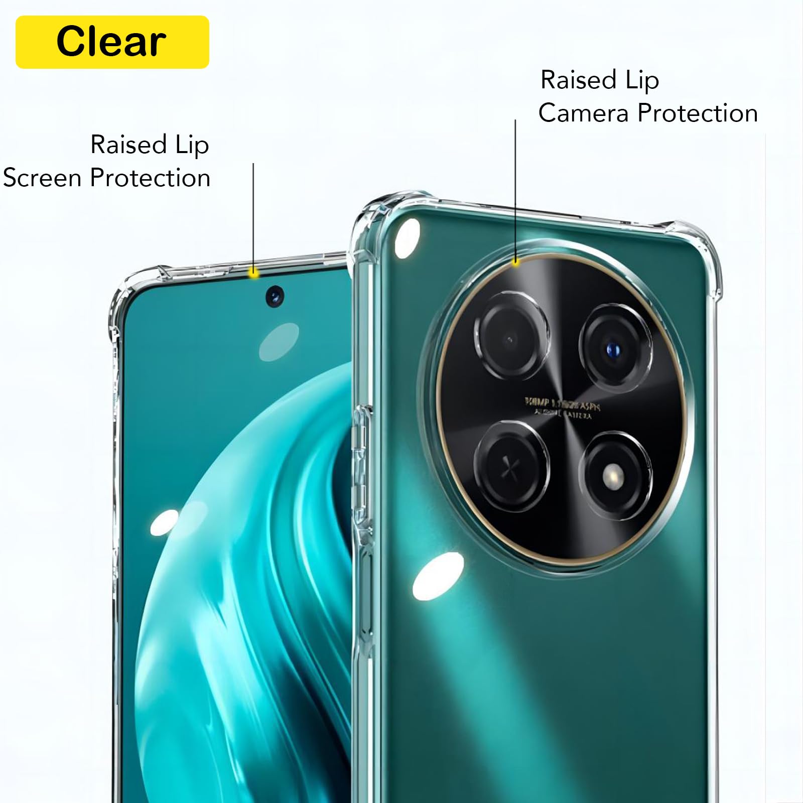 HAOYE Cover Per Huawei Nova 9SE: Custodia Ibrida 2 In 1 Trasparente Con Bordo Viola Chiaro - 3