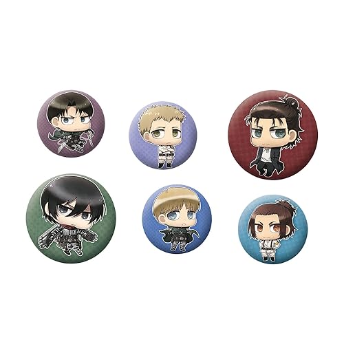 Attack on Titan Chibi Character Badge Pin Pack Featuring Eren,