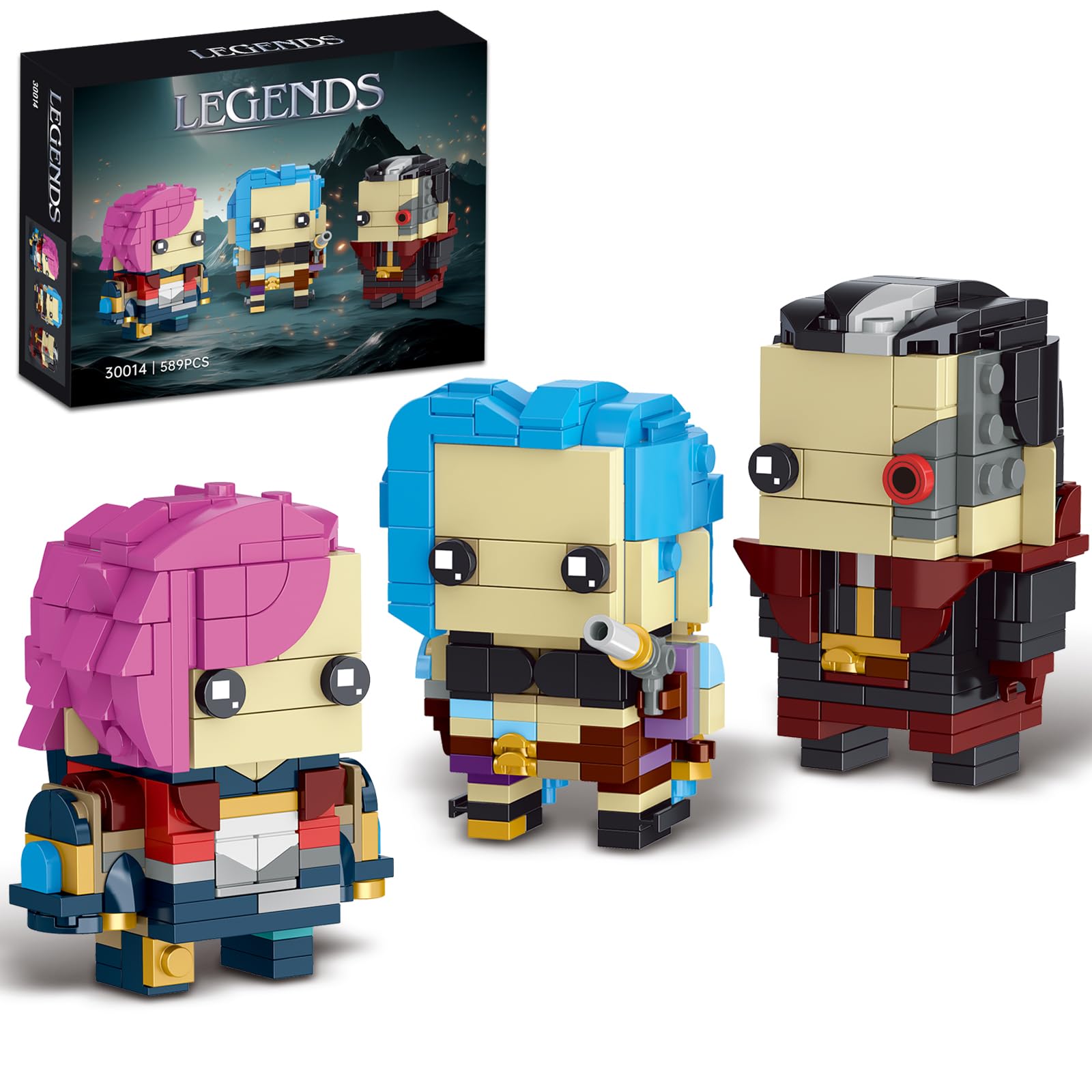 Cyberpunk anime figurka zestaw do budowania kompatybilny z Lego dla dorosłych | Sci-Fi Fighter Buildable Character, dekoracja biurka do gier i prezenty kolekcjonerskie