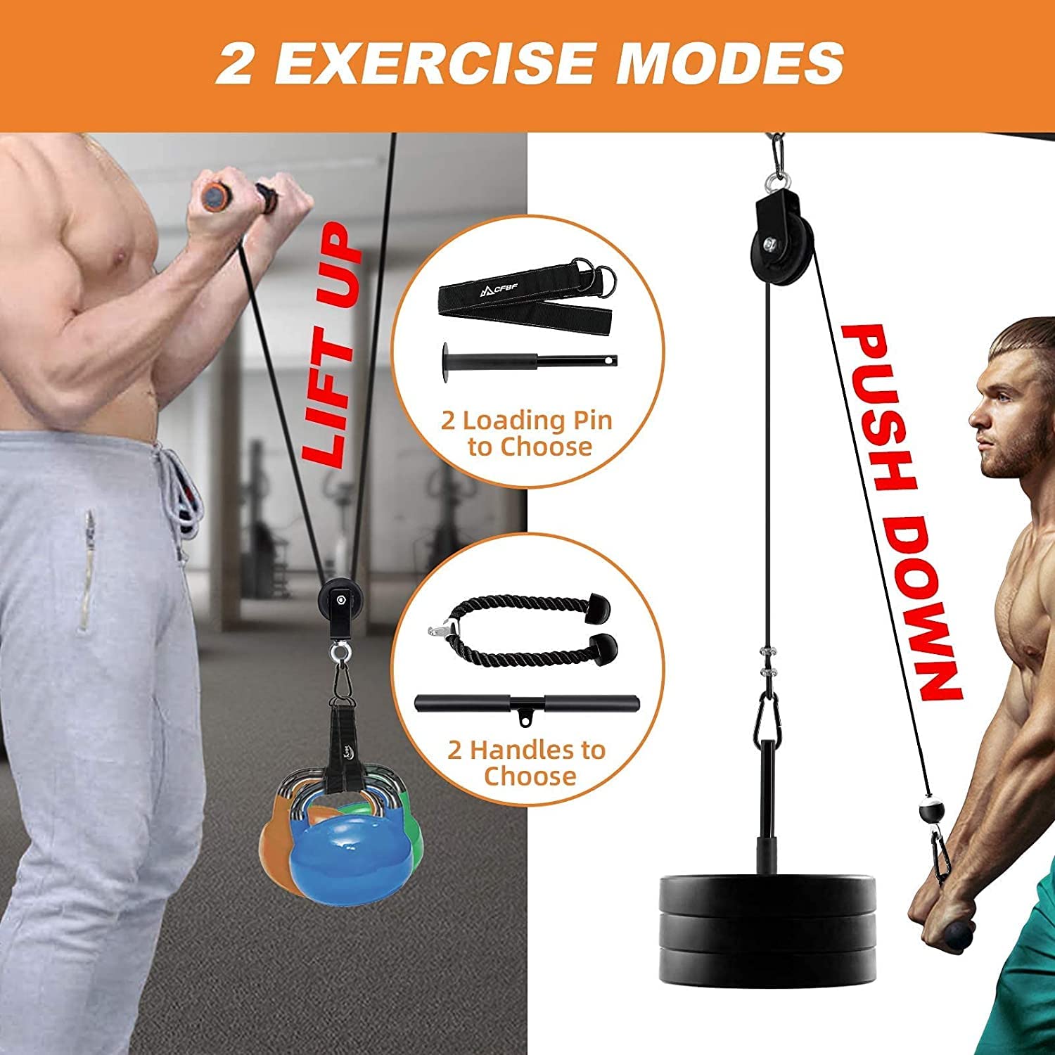 Buy CFBF Fitness LAT and Lift Pulley System Gym, Cable Pulley