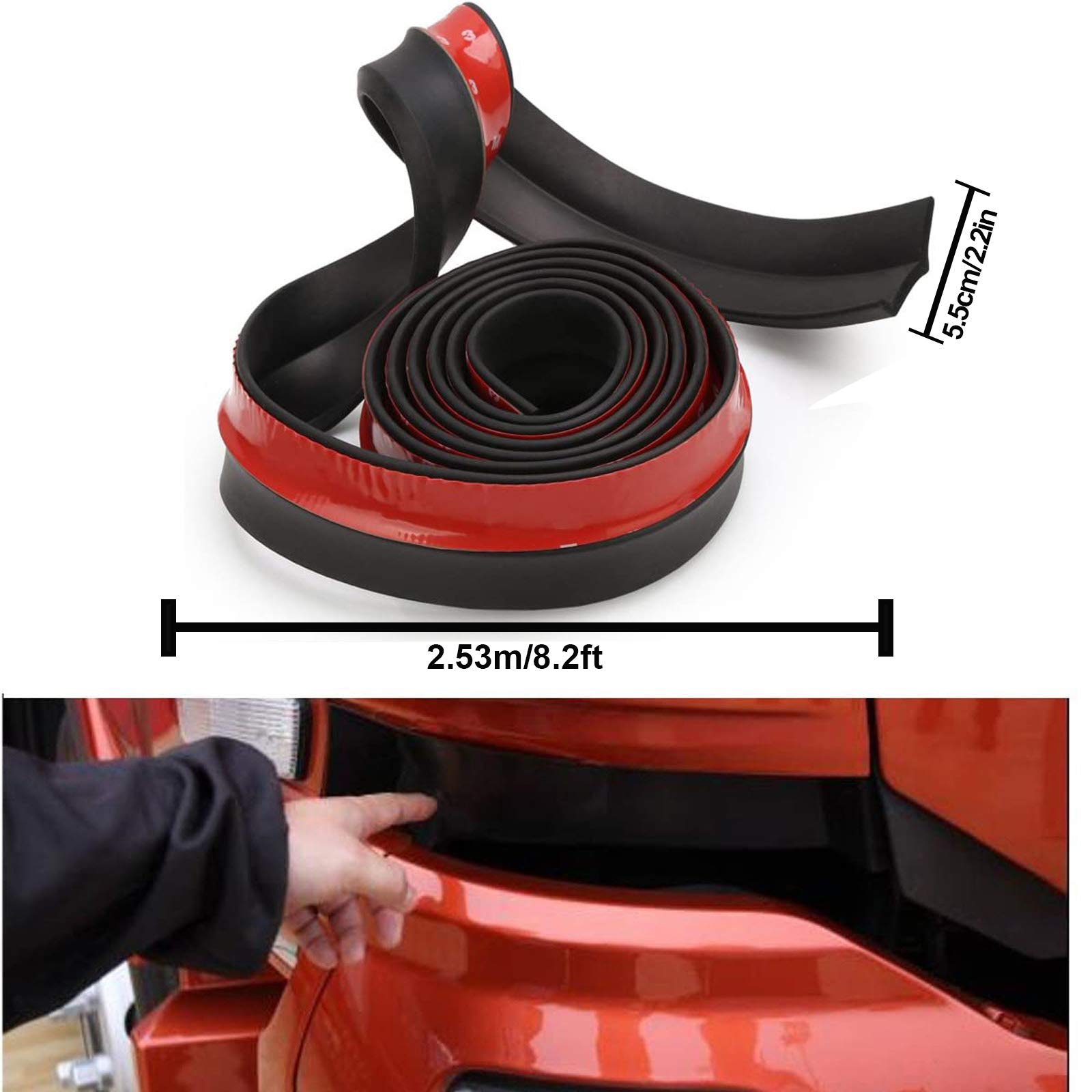 Frontspoiler Lippe Original Universal Auto Spoilerlippe Splitter 2.5M Schutz Zum Kleben Körper Rock Protector für Pkw Truck SUV