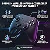 Denash controlador de gaming inalámbrico, controlador de gaming Bluetooth para PC con botones traseros programables, iluminación RGB, vibración ajustable y turbo para múltiples plataformas 3