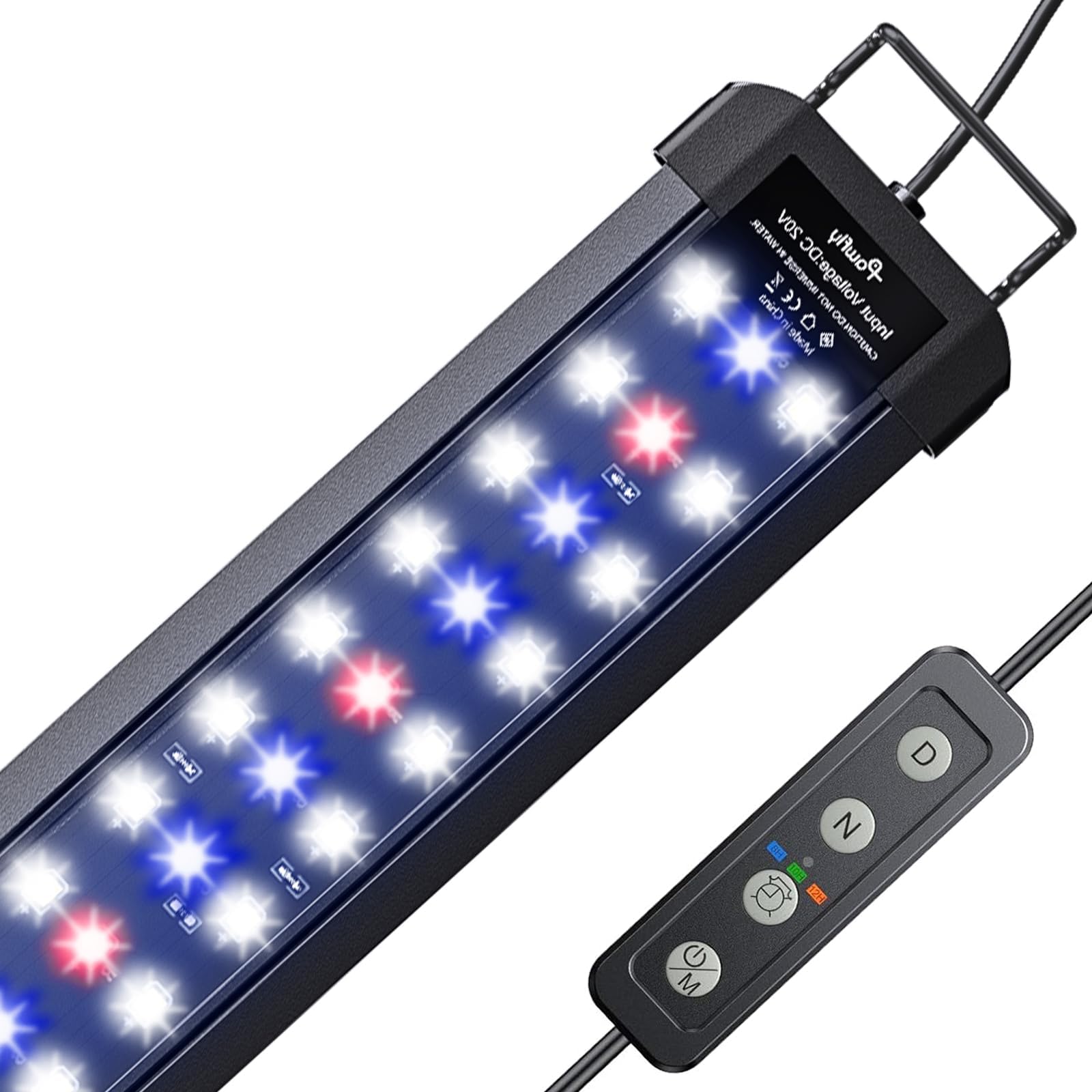 Pawfly Aquarium Light for 45-60 CM Tanks, 14 W Fish Tank Light, Full Spectrum Aquarium Lights, Extendable LED Fish Lamp with Timer, Daytime/Night Modes & Adjustable Brightness for Freshwater โ image 1