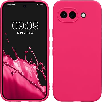 kwmobile Case for Google Pixel 10a Case - Protective Slim TPU Phone Cover - Soft Matte Finish - Neon Pink