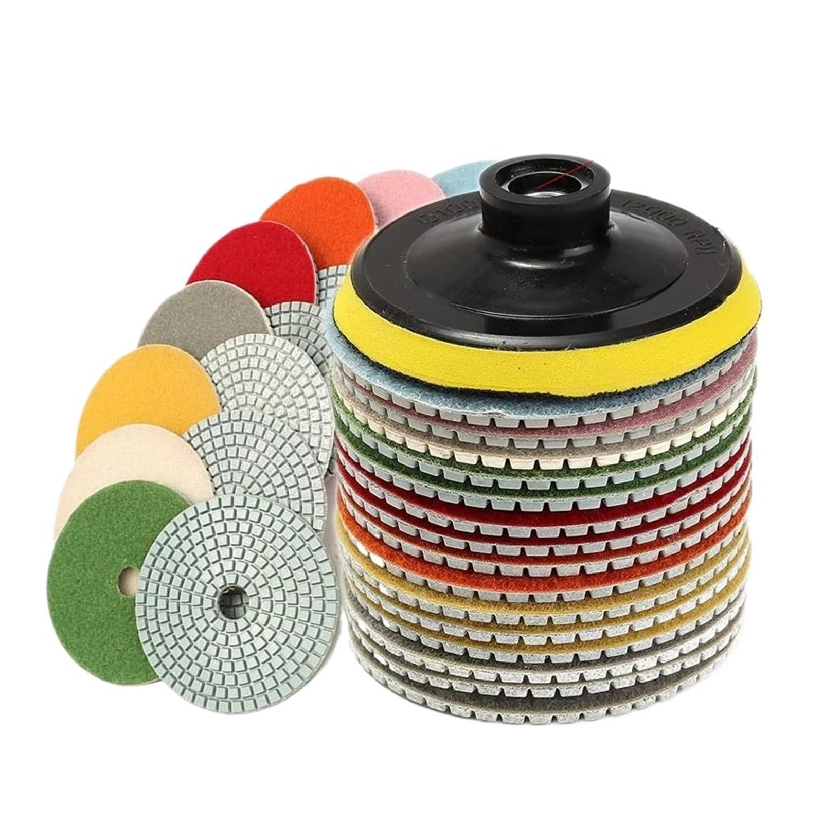 16-teiliges 4-Zoll-100-mm-Diamant-Polierpad-Set – Nass-/Trockengebrauch