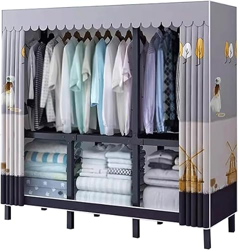 Miniatura 9 de large closets Portable Wardrobe Closet with Hanging Areas Metal Steel Closet Clothes Closet for Bedroom Hanging Foldable Wardrobe Closet