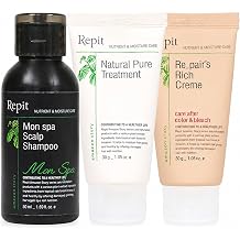 Repit Scalp Care Travel Set | Scalp Shampoo, Pure Treatment & Rich Creme Leave-In | Korean Hair Care Kit for Dry, Damaged & Frizzy Hair | Moisturizing, Softening & Color Safe