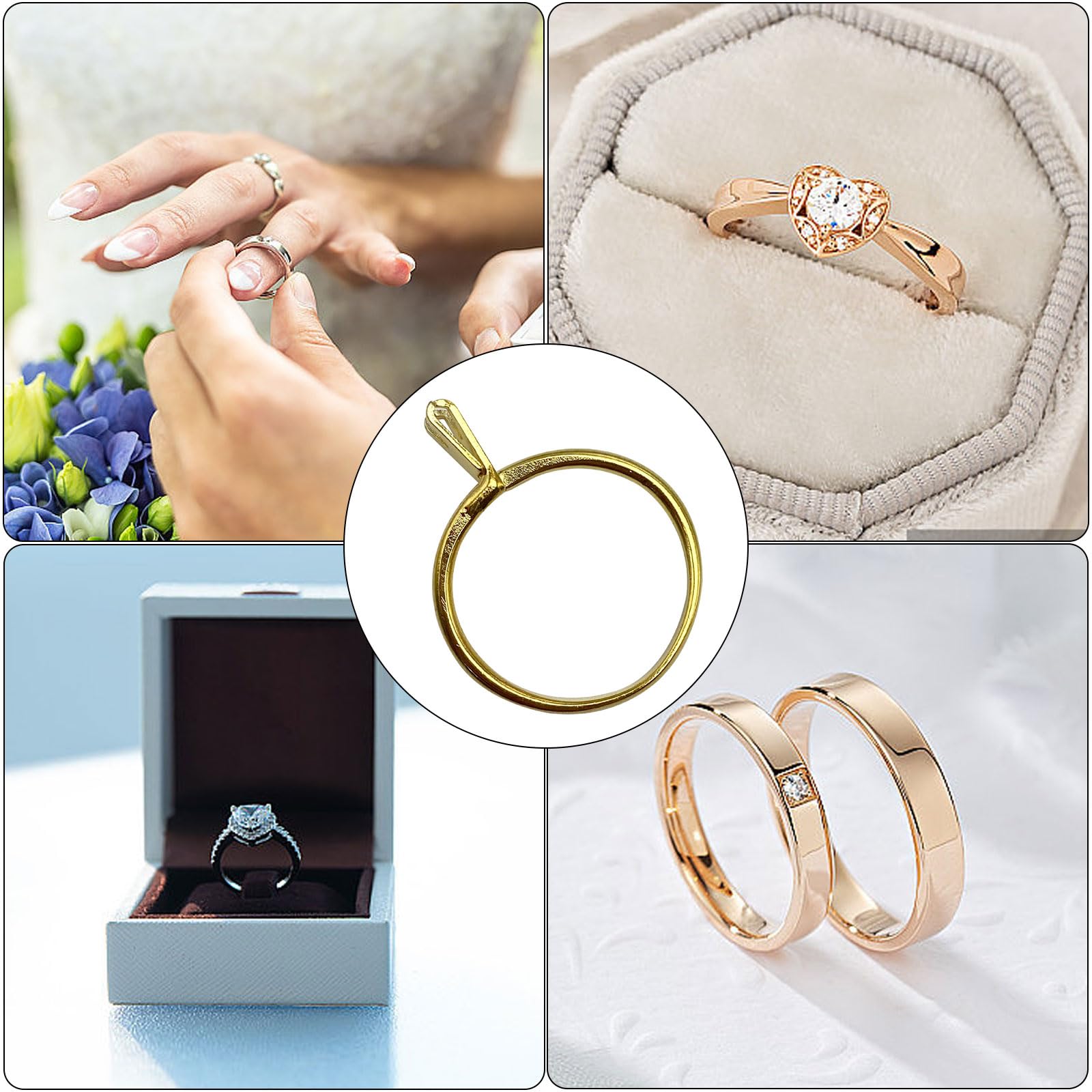 Juego de 4 pinzas ajustables para anillos profesionales, prácticos suministros de fabricación de joyas