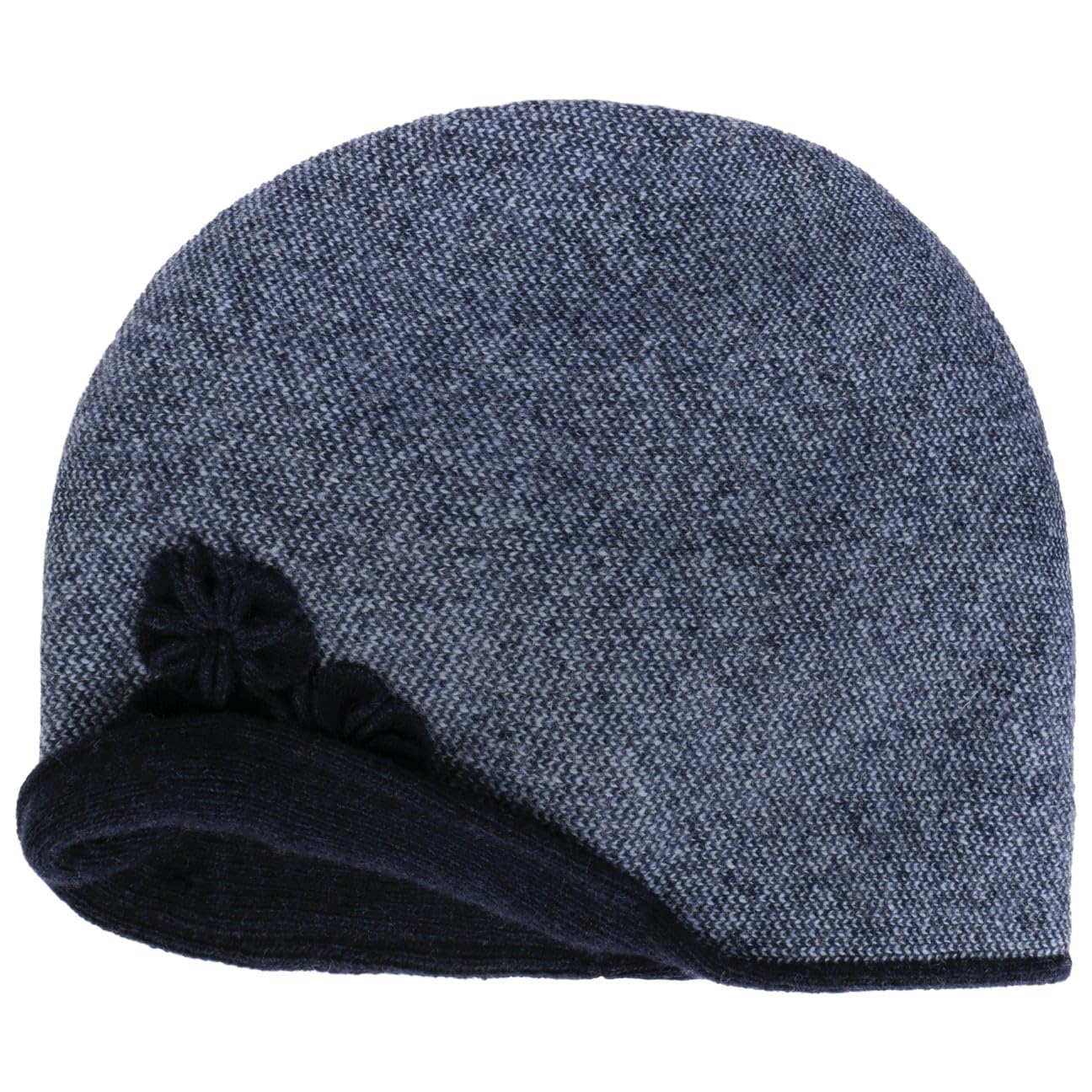 fiebig Berta Strickmütze | Beanie Mütze aus Wolle mit Raffung für Damen | Feinstrick Qualität Made in Europe