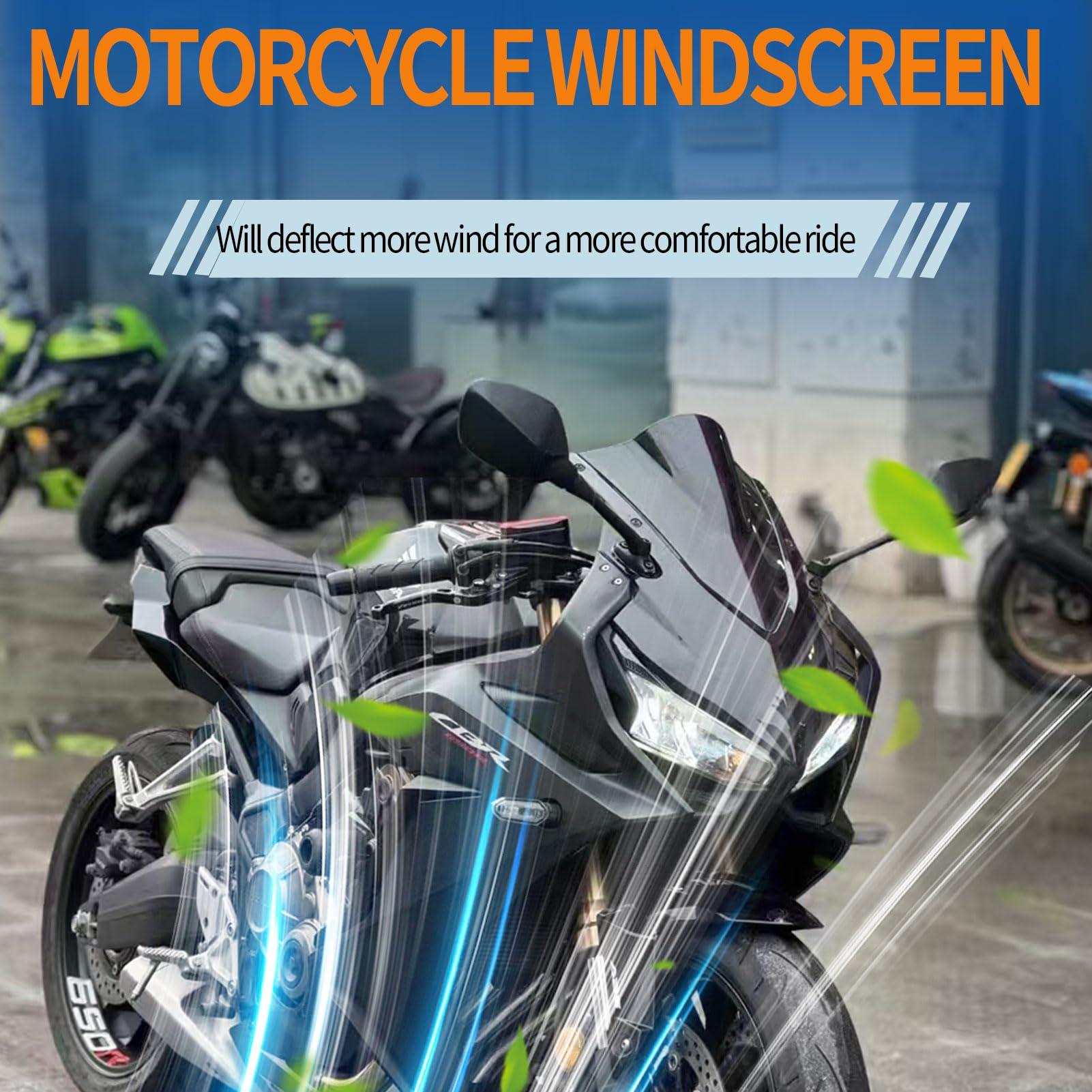 Motorrad Wind Windschutzscheibe Windschutz Bildschirm Verkleidung passend für Ho&n&da CBR650R CBR 650R Zubehör 2019-2024 Windabweiser (Schwarzer Rauch)