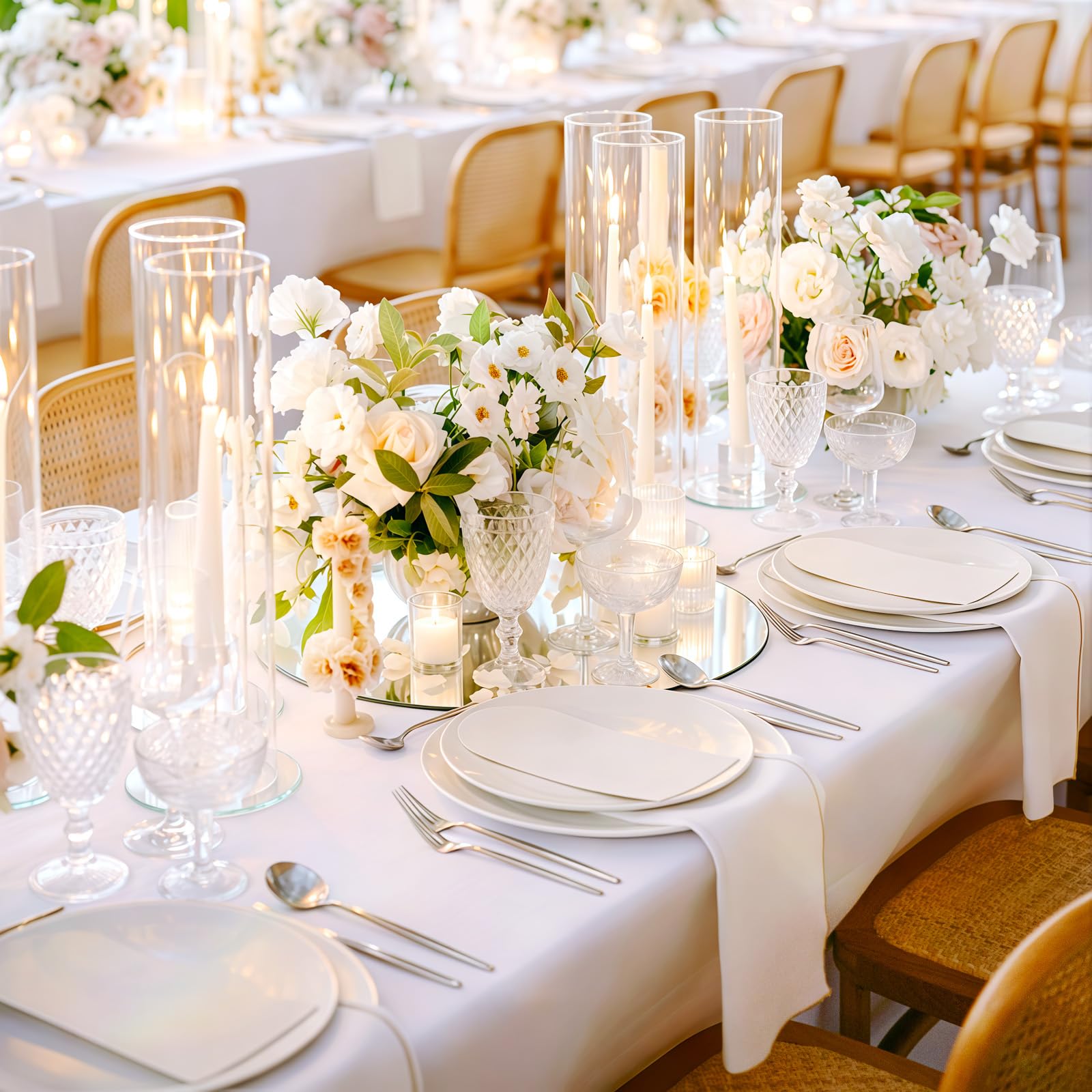 Confezione da 10 centrotavola rotondi a specchio per decorazioni da tavolo, 30,5 cm, in acrilico, per candele, decorazione da parete