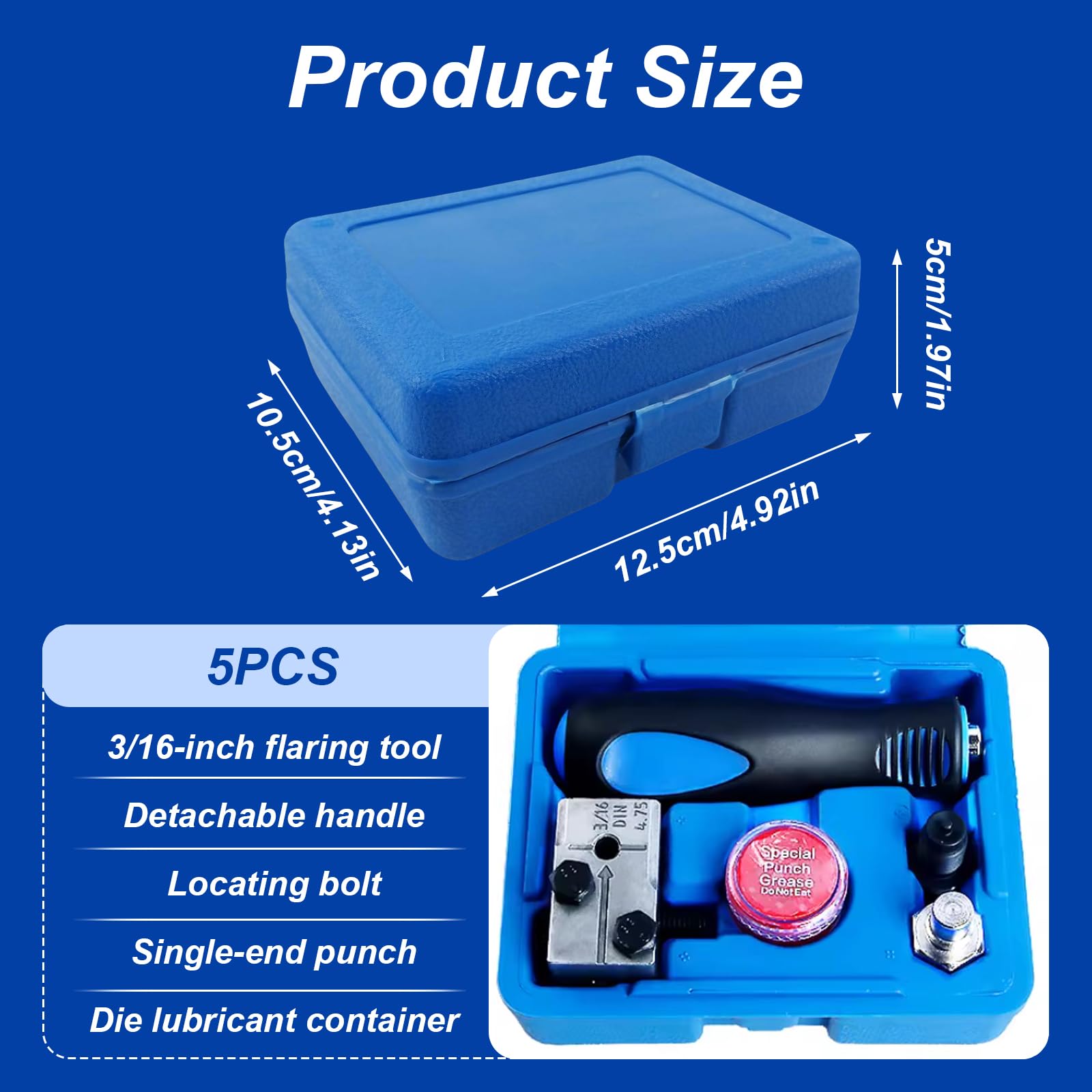 Kit de Herramienta Abocardar Tubos Freno - DIN 4,75 mm, con Manguera de Freno/10 Accesorios Roscados/5 Conectores para Tuberías de Cobre, Níquel y Acero para Sistemas de Frenos de Auto